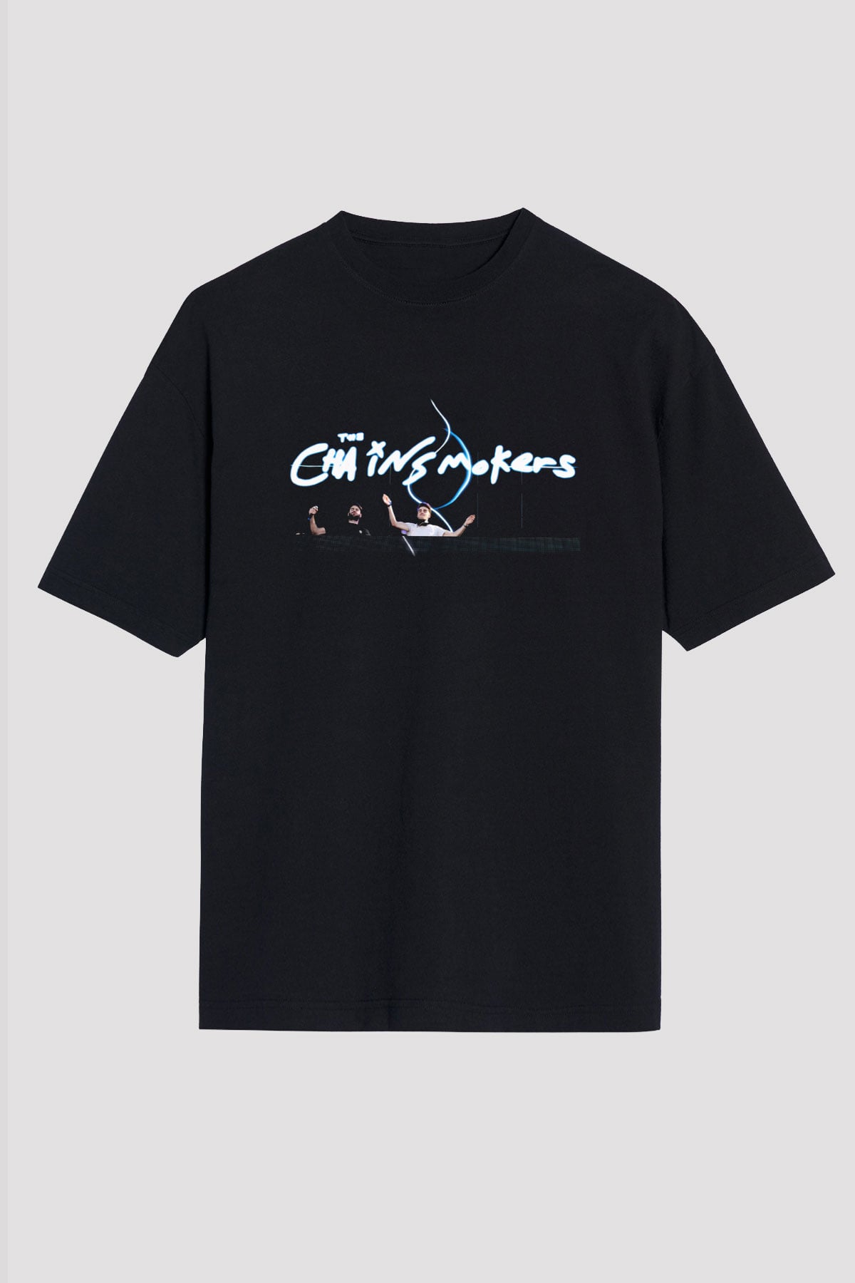 The Chainsmokers Siyah Unisex Oversize Tişört T-Shirt