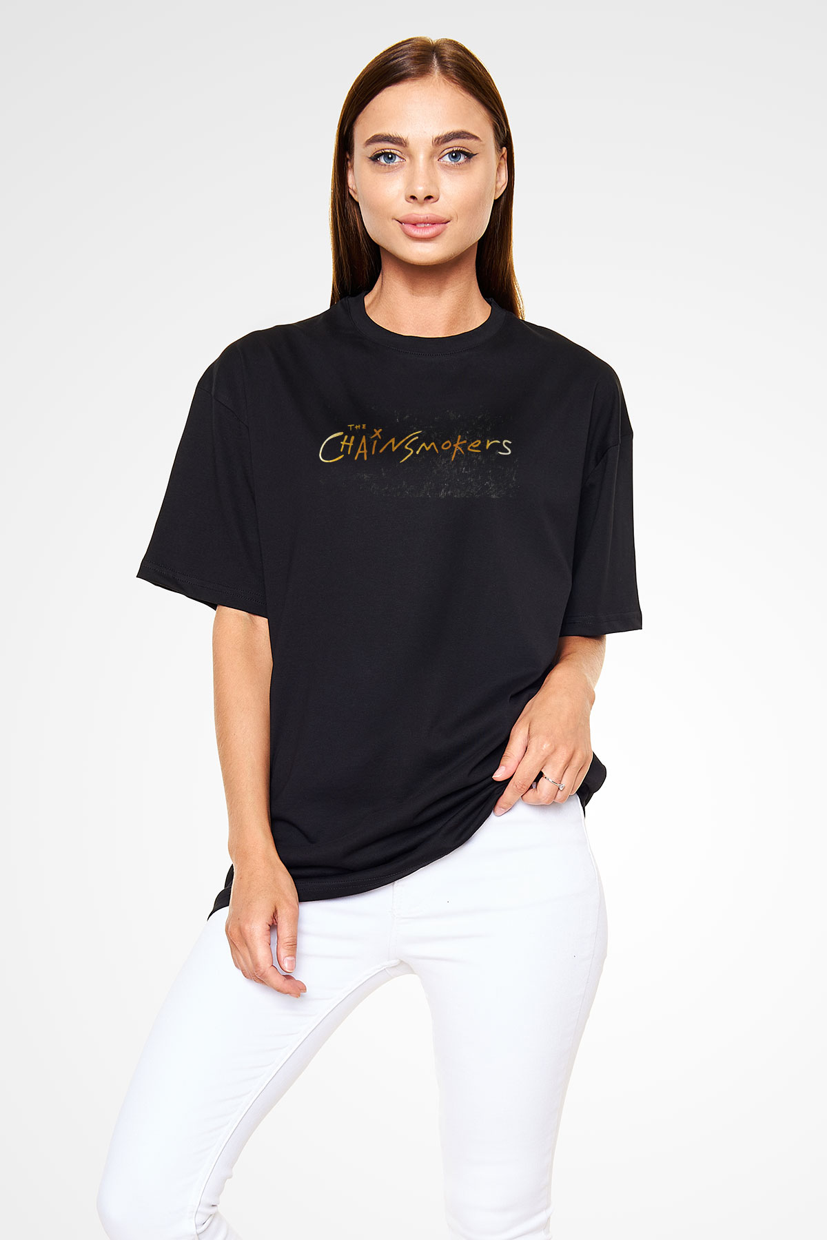 The Chainsmokers Siyah Oversize Tişört Oversize T-shirt - TişörtFabrikası