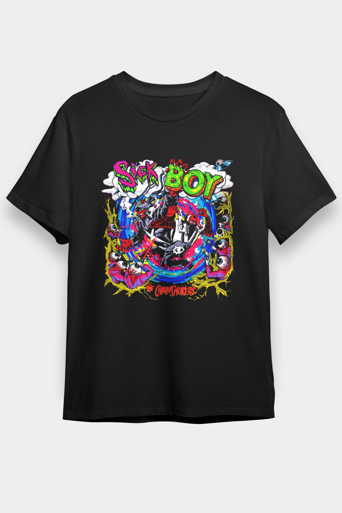 The Chainsmokers Siyah Unisex Tişört T-Shirt - TişörtFabrikası