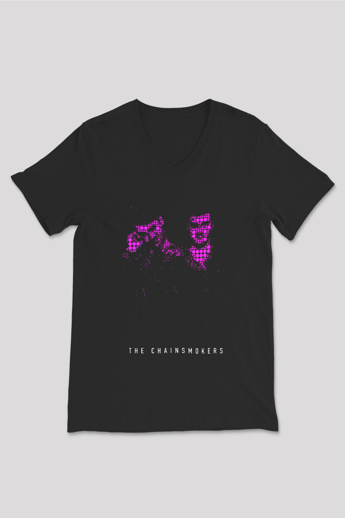 The Chainsmokers Siyah Unisex V Yaka Tişört