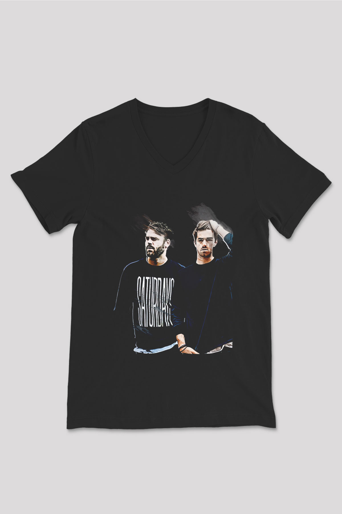 The Chainsmokers Siyah Unisex V Yaka Tişört