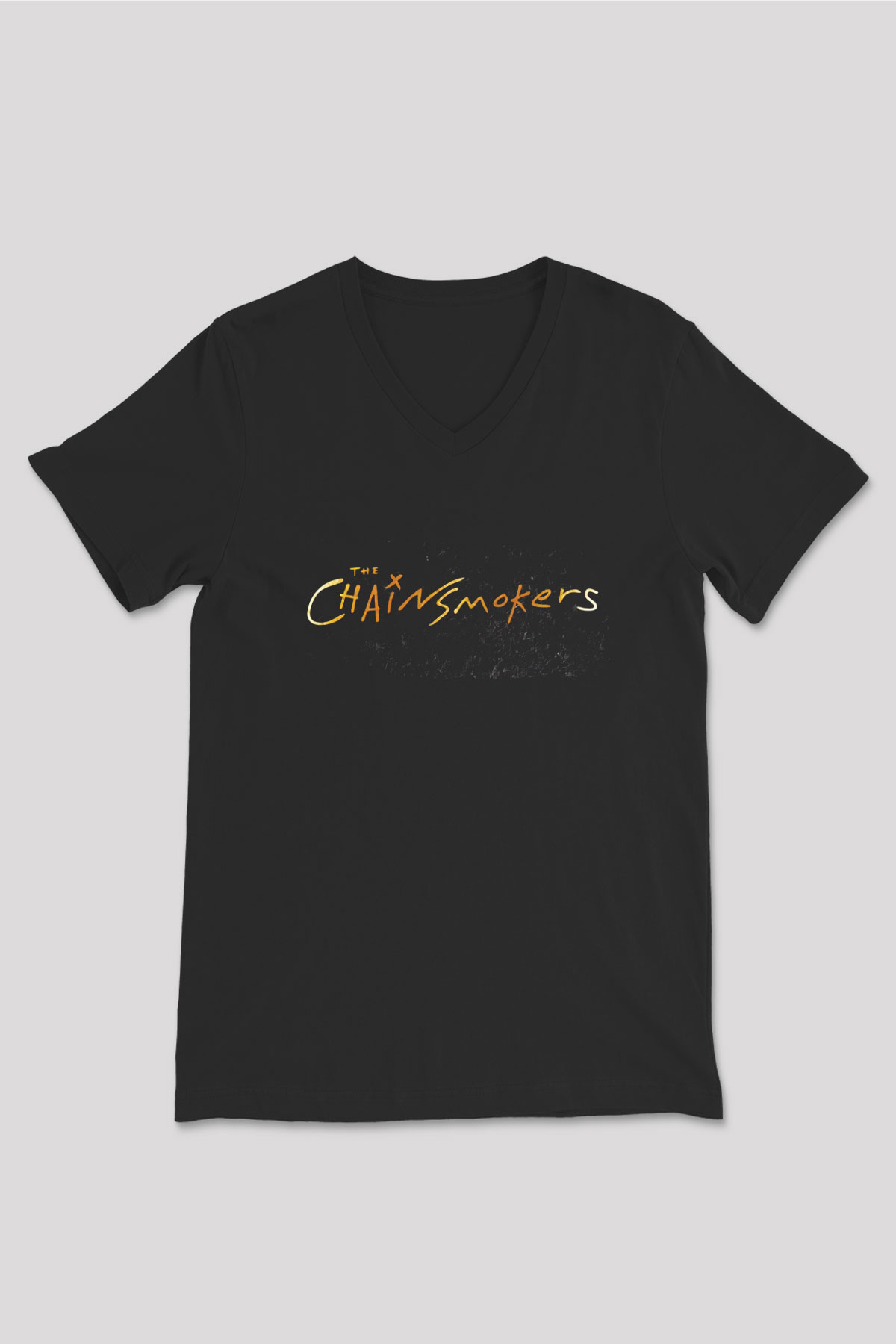 The Chainsmokers Siyah Unisex V Yaka Tişört