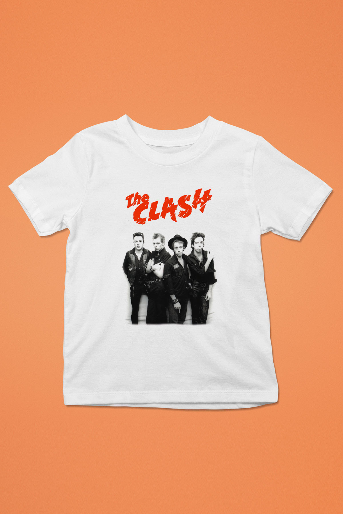 The Clash Baskılı Beyaz Unisex Çocuk Tişört