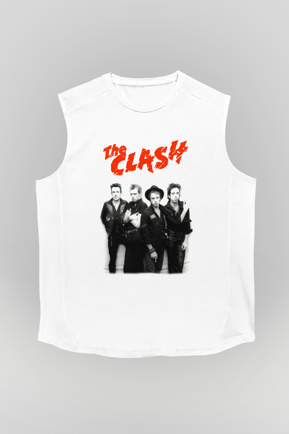 The Clash Beyaz Unisex Kolsuz Tişört