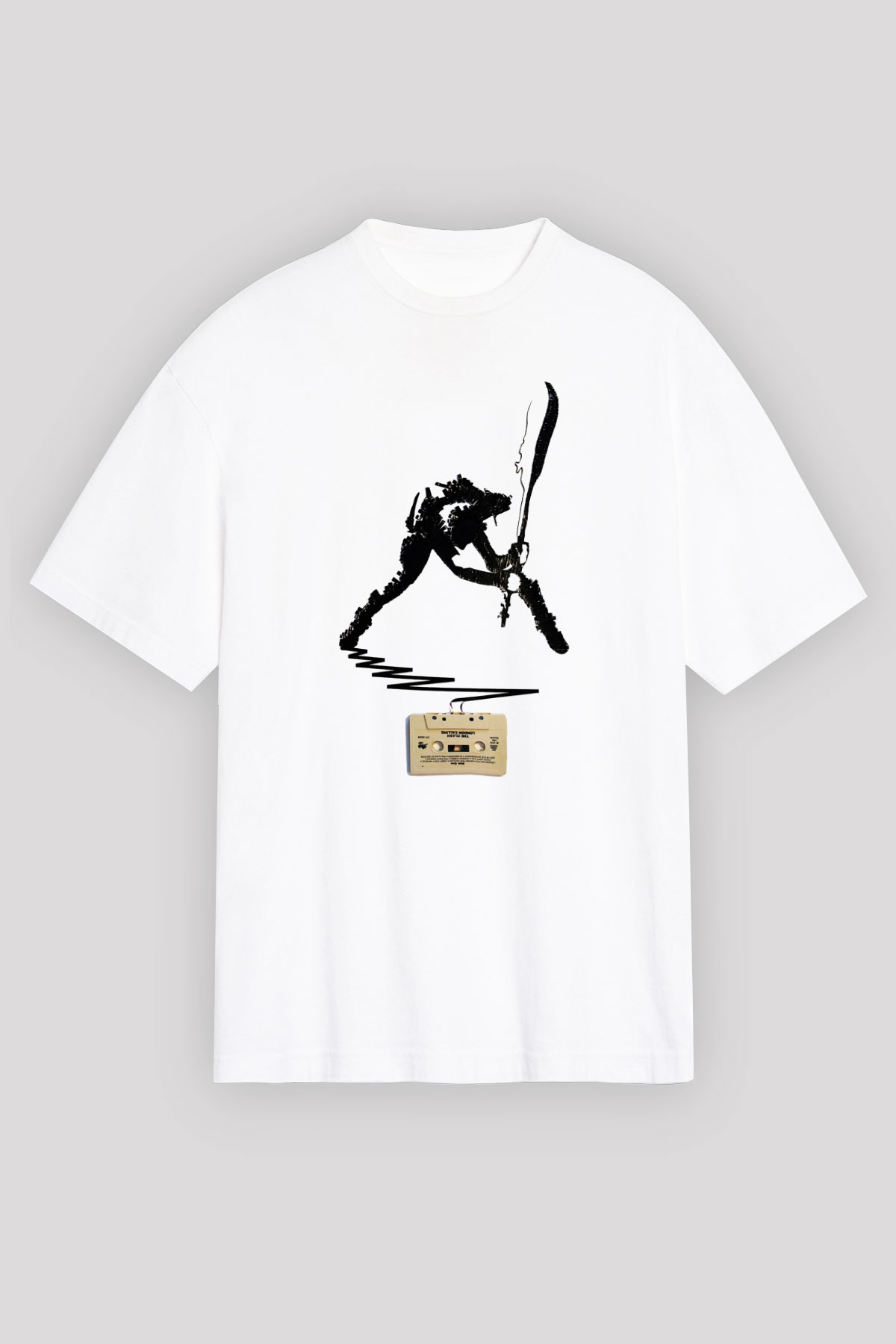 The Clash Beyaz Unisex Oversize Tişört T-Shirt