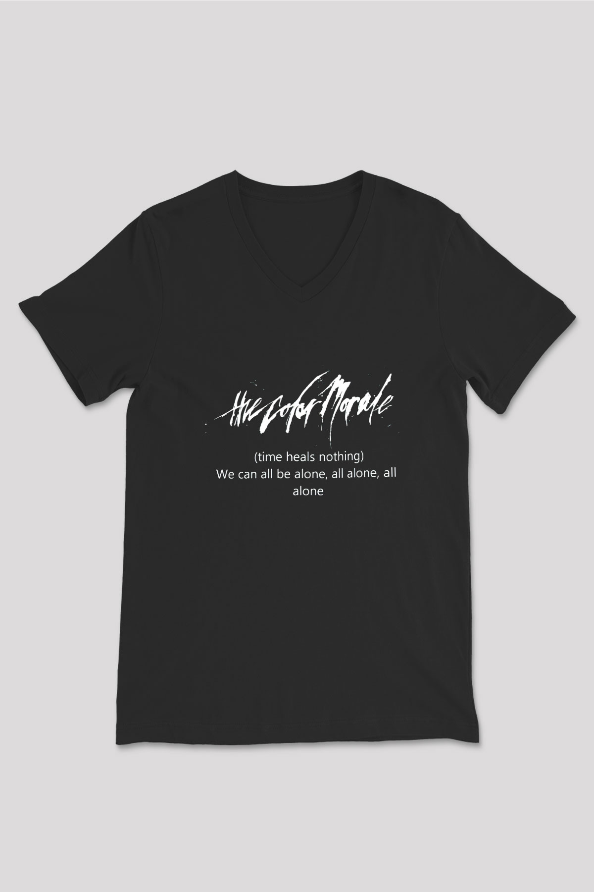 The Color Morale Siyah Unisex V Yaka Tişört