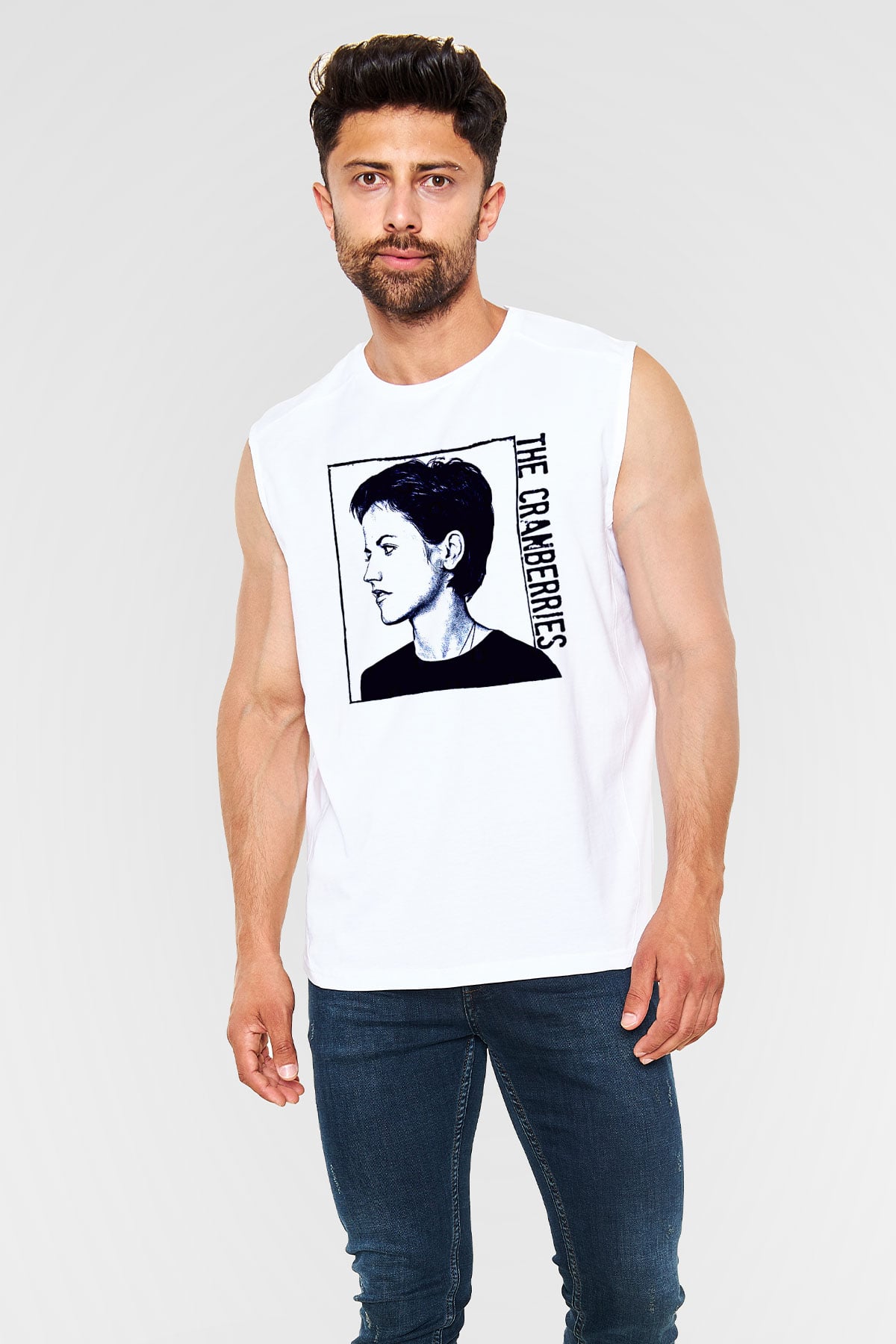 The Cranberries Baskılı Beyaz Unisex Kolsuz Tişört - Tshirt