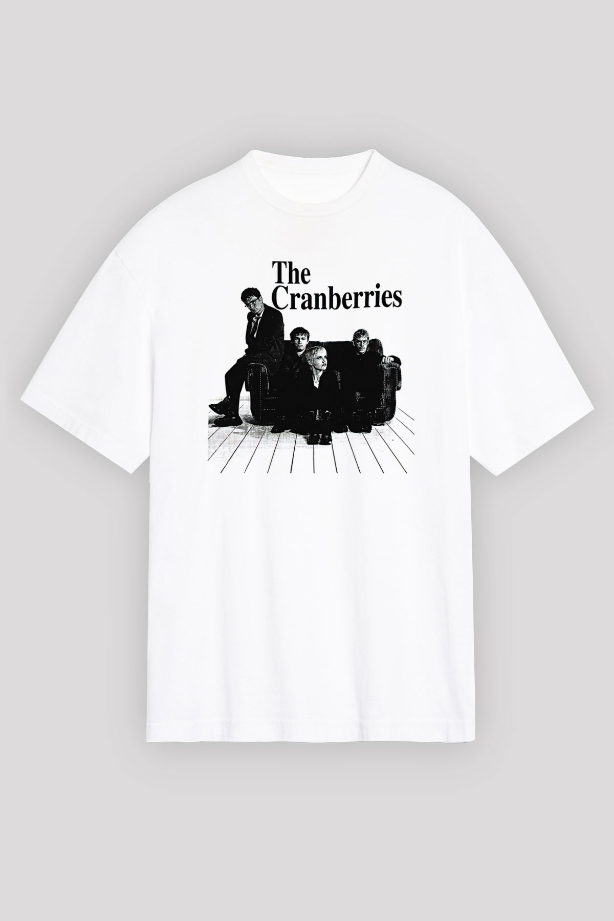 The Cranberries Baskılı Beyaz Unisex Oversize Tişört - Tshirt