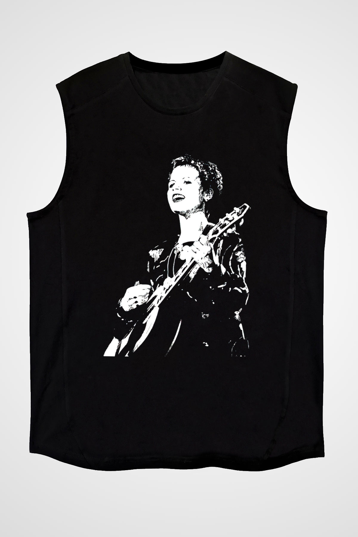 The Cranberries Baskılı Unisex Siyah Kolsuz Tişört - Tshirt