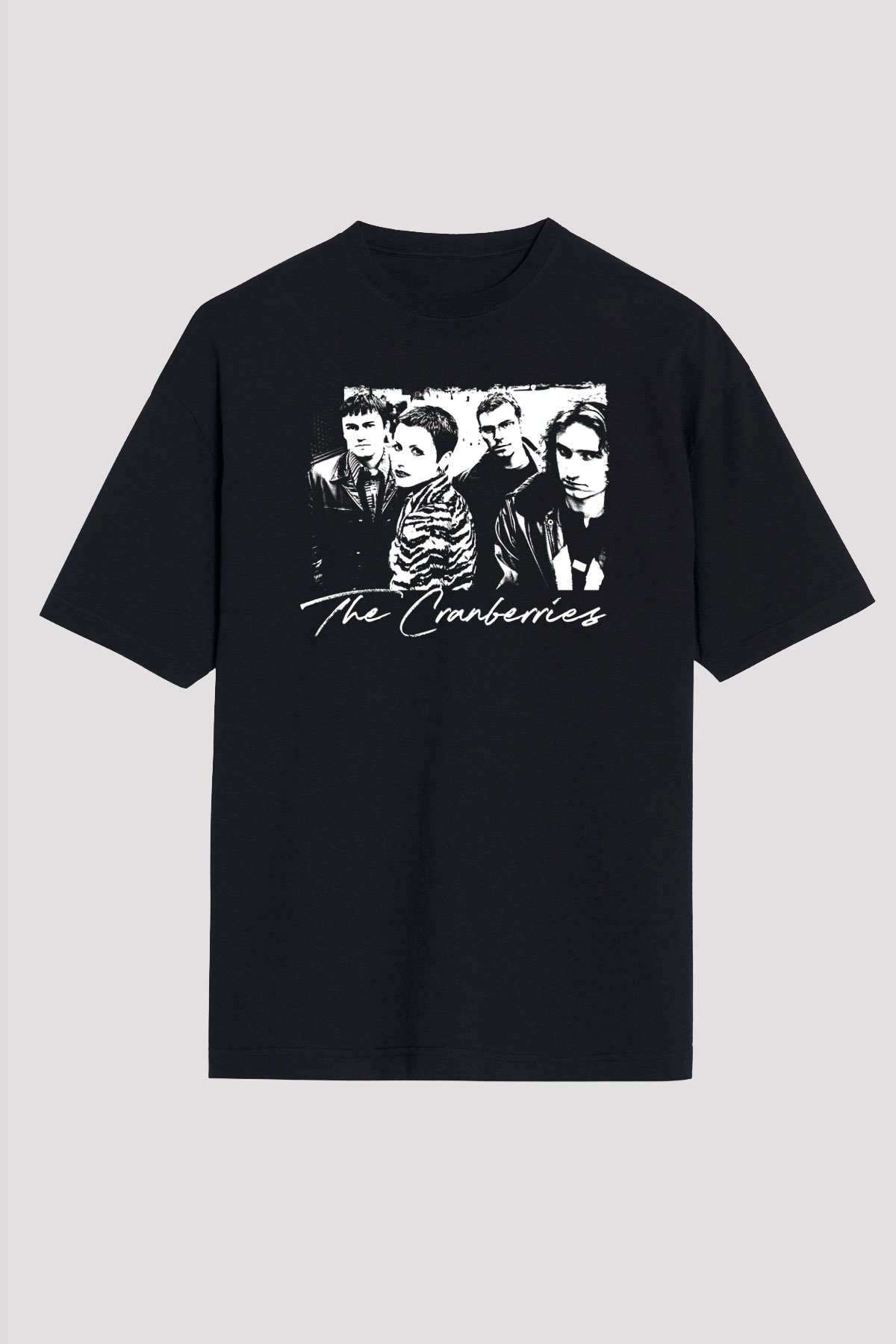 The Cranberries Baskılı Unisex Siyah Oversize Tişört - Tshirt