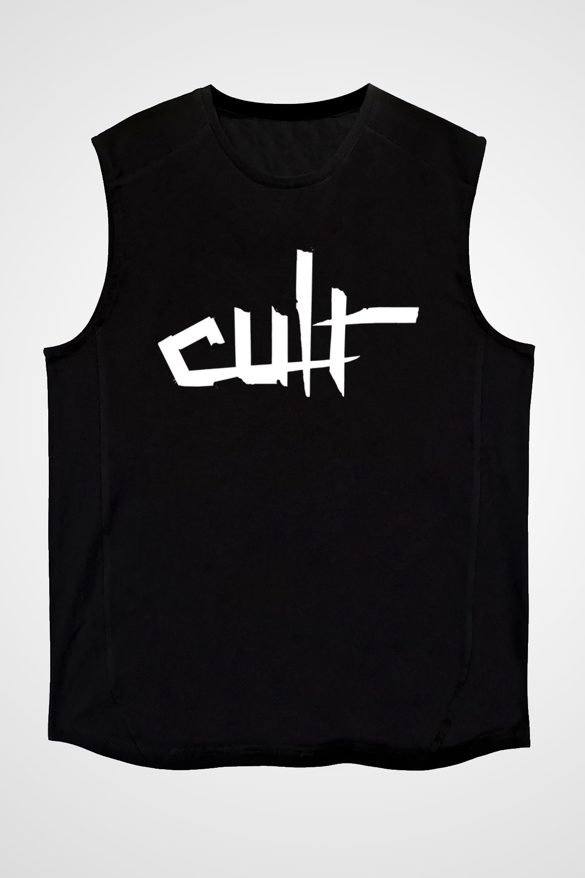 The Cult Baskılı Unisex Siyah Kolsuz Tişört - Tshirt
