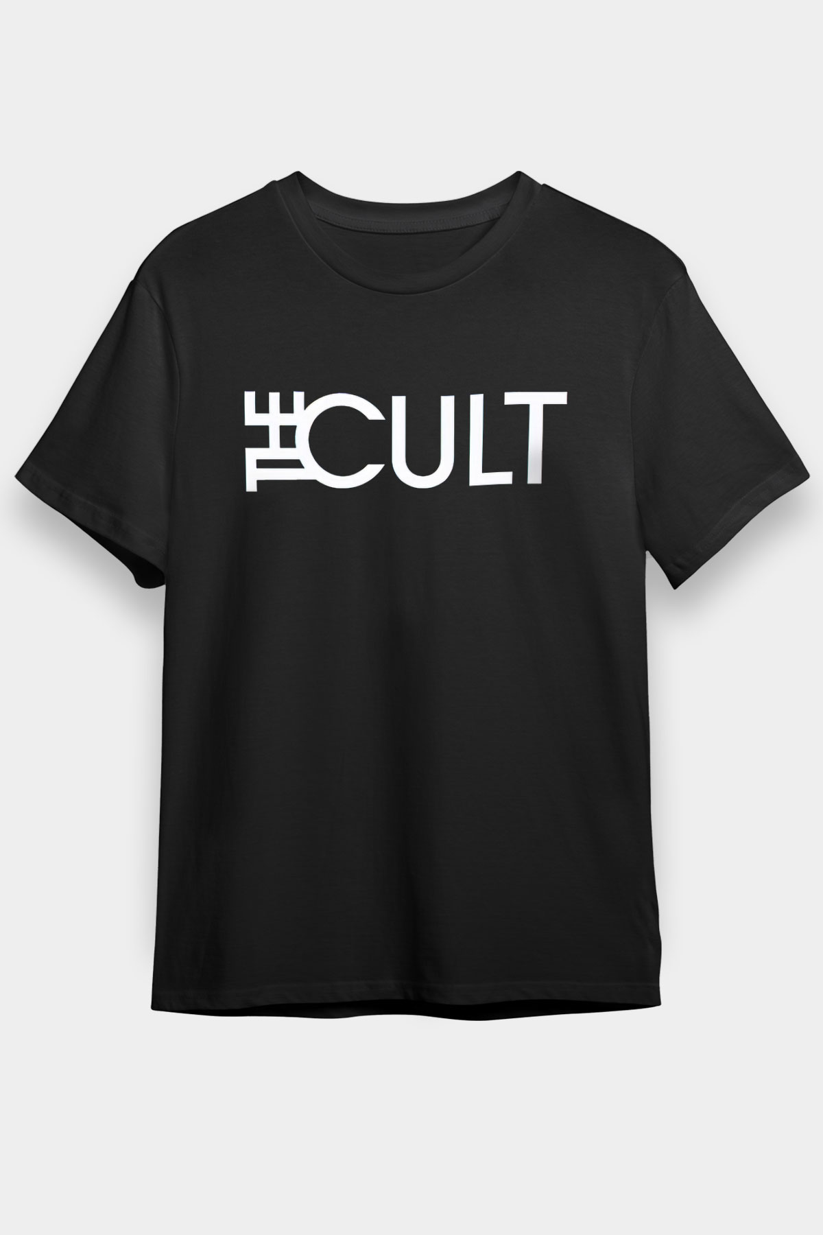 The Cult Baskılı Unisex Siyah Tişört - Tshirt