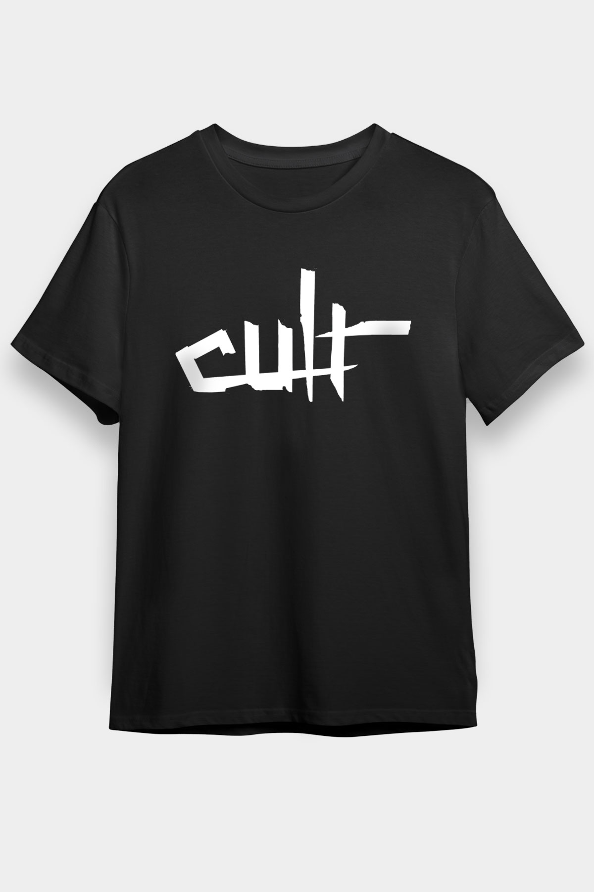 The Cult Baskılı Unisex Siyah Tişört - Tshirt