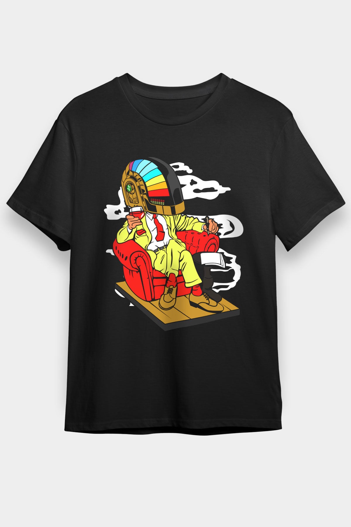 The Daft Punk Boss Baskılı Unisex Siyah Tişört