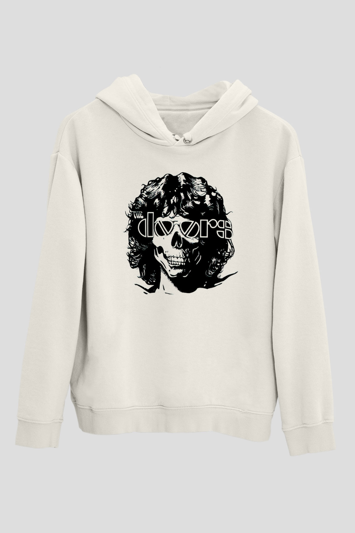 The Doors Beyaz Unisex Kapüşonlu Sweatshirt