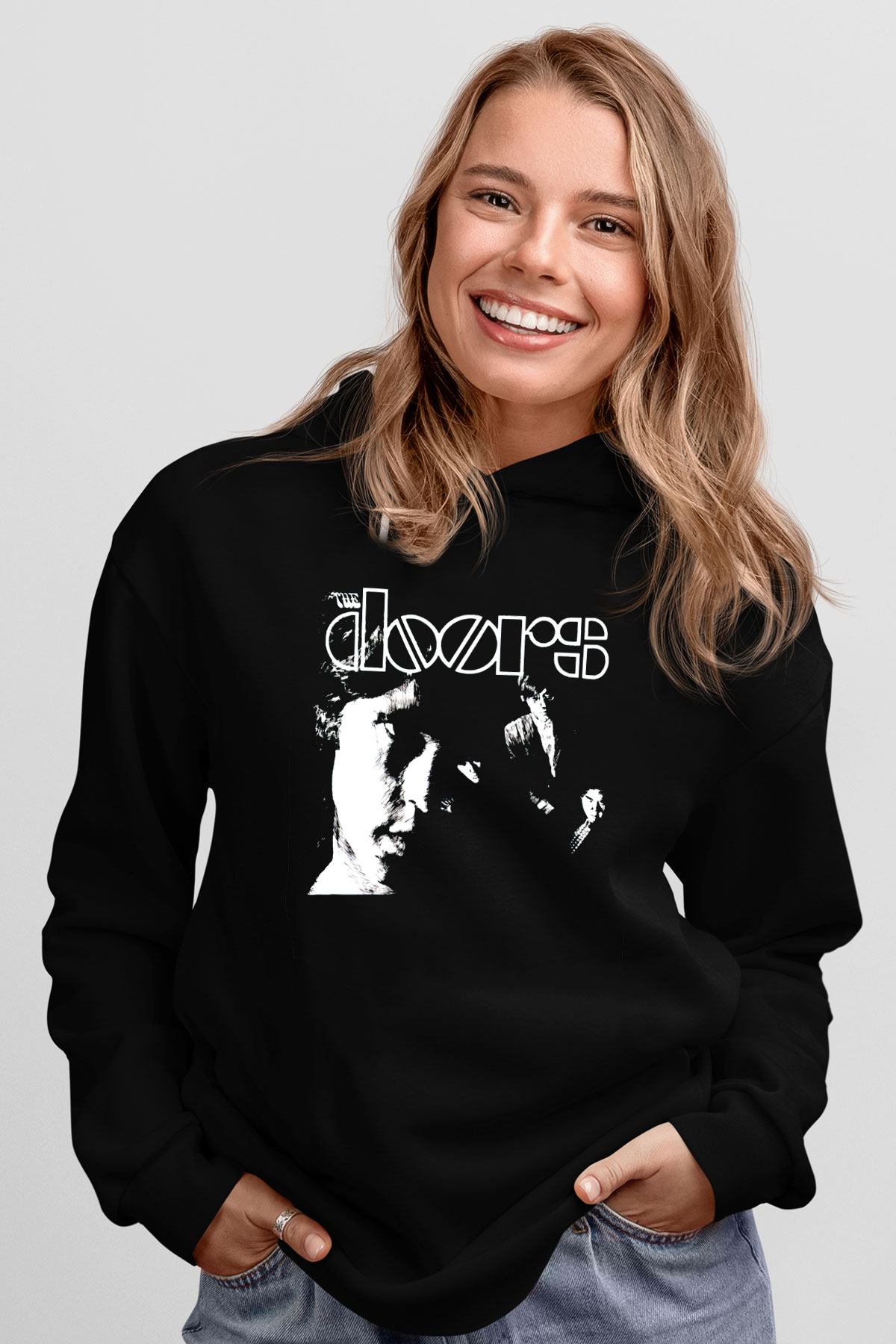 The Doors Siyah Unisex Kapüşonlu Sweatshirt