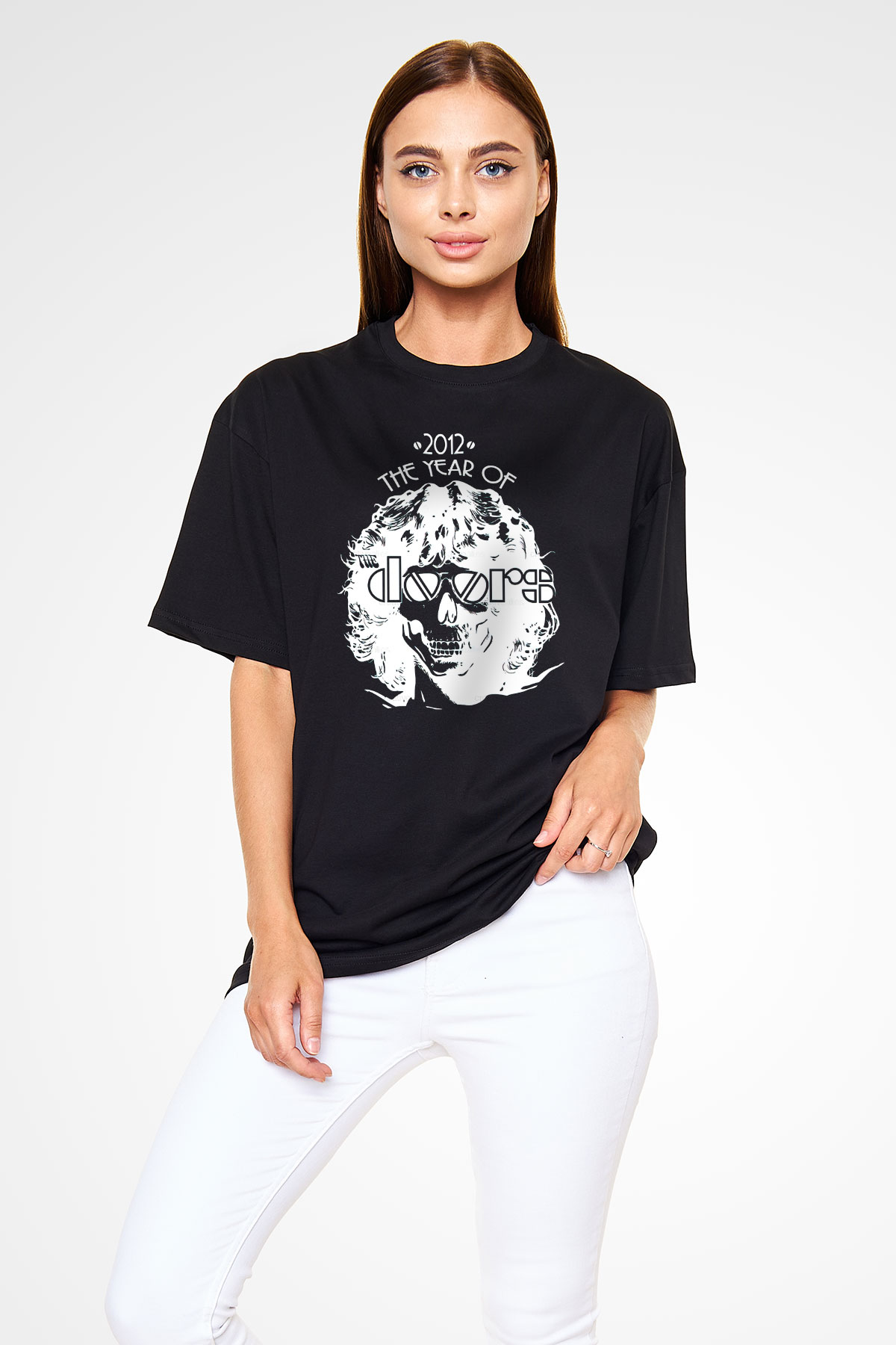 The Doors Siyah Unisex Oversize Tişört T-Shirt