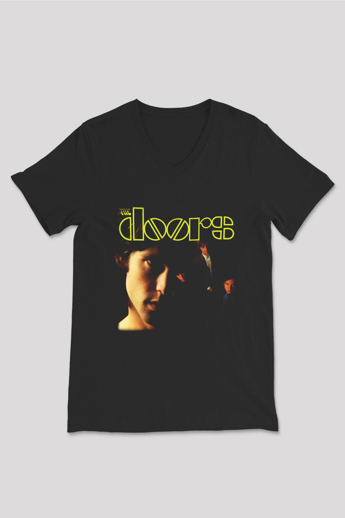 The Doors Siyah Unisex V Yaka Tişört