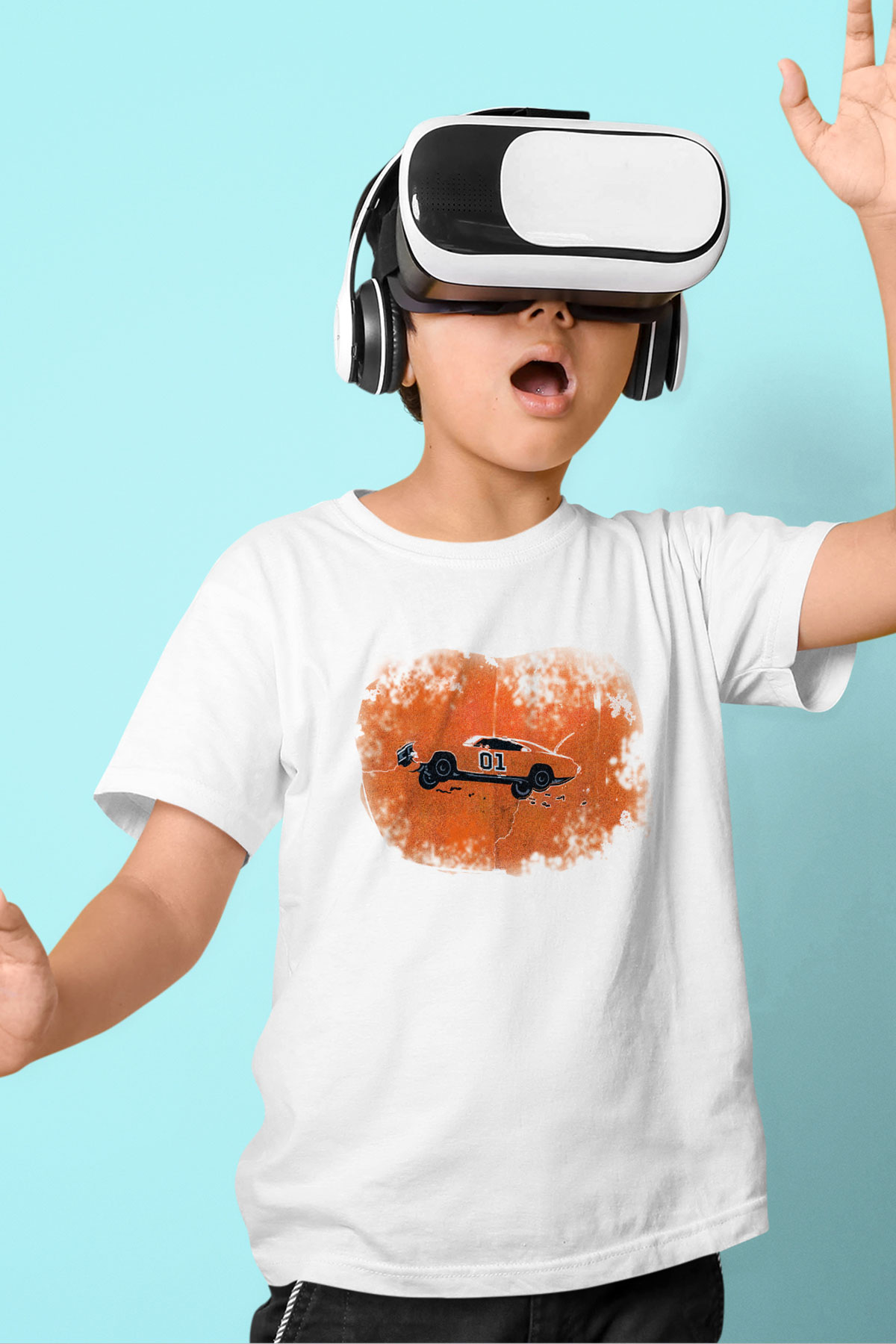The Dukes of Hazzard Baskılı Beyaz Unisex Çocuk Tişört