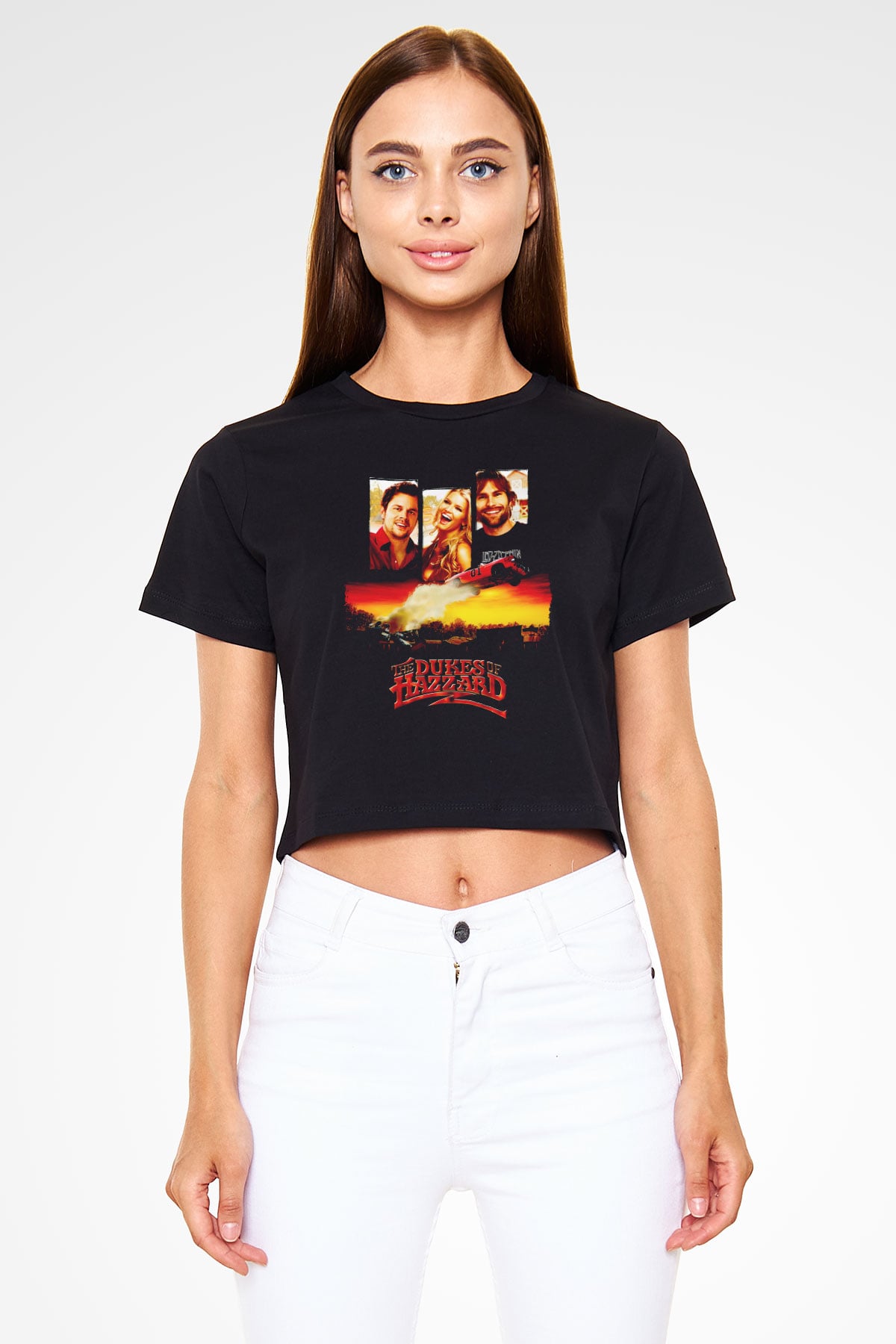 The Dukes of Hazzard Siyah   Crop Top Tişört