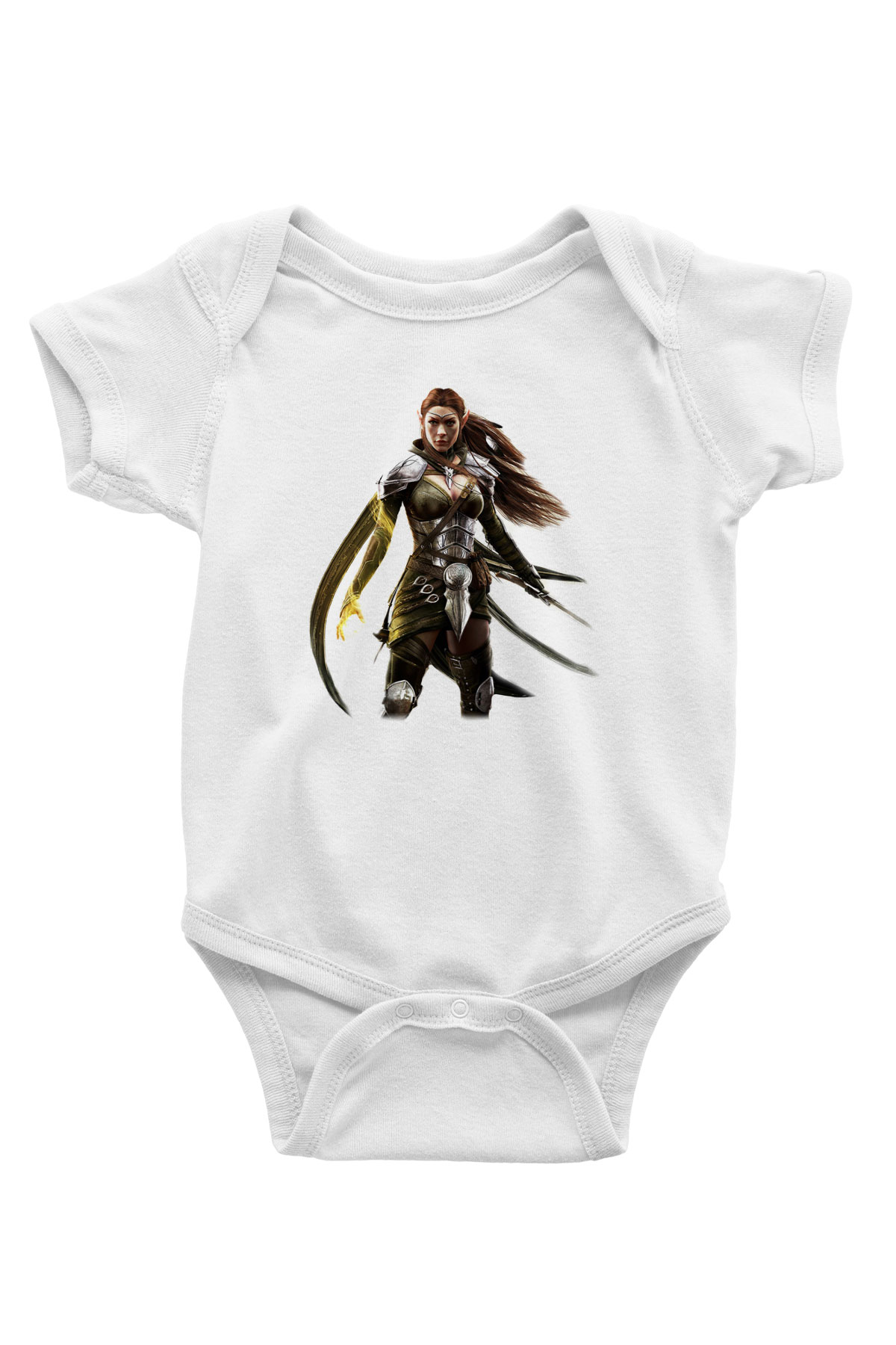 The Elder Scrolls Online Baskılı Beyaz Unisex Bebek Body - Zıbın