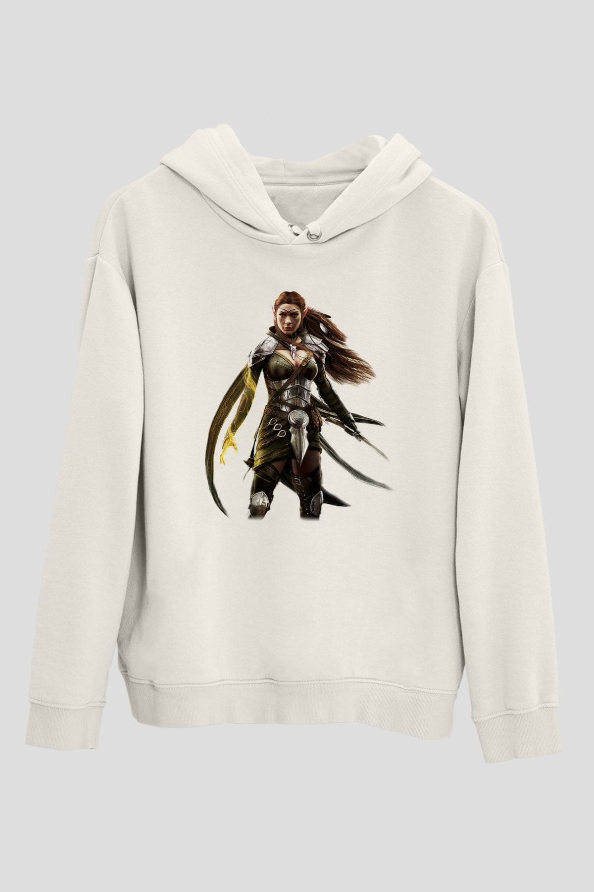 The Elder Scrolls Online Beyaz Unisex Kapşonlu Sweatshirt