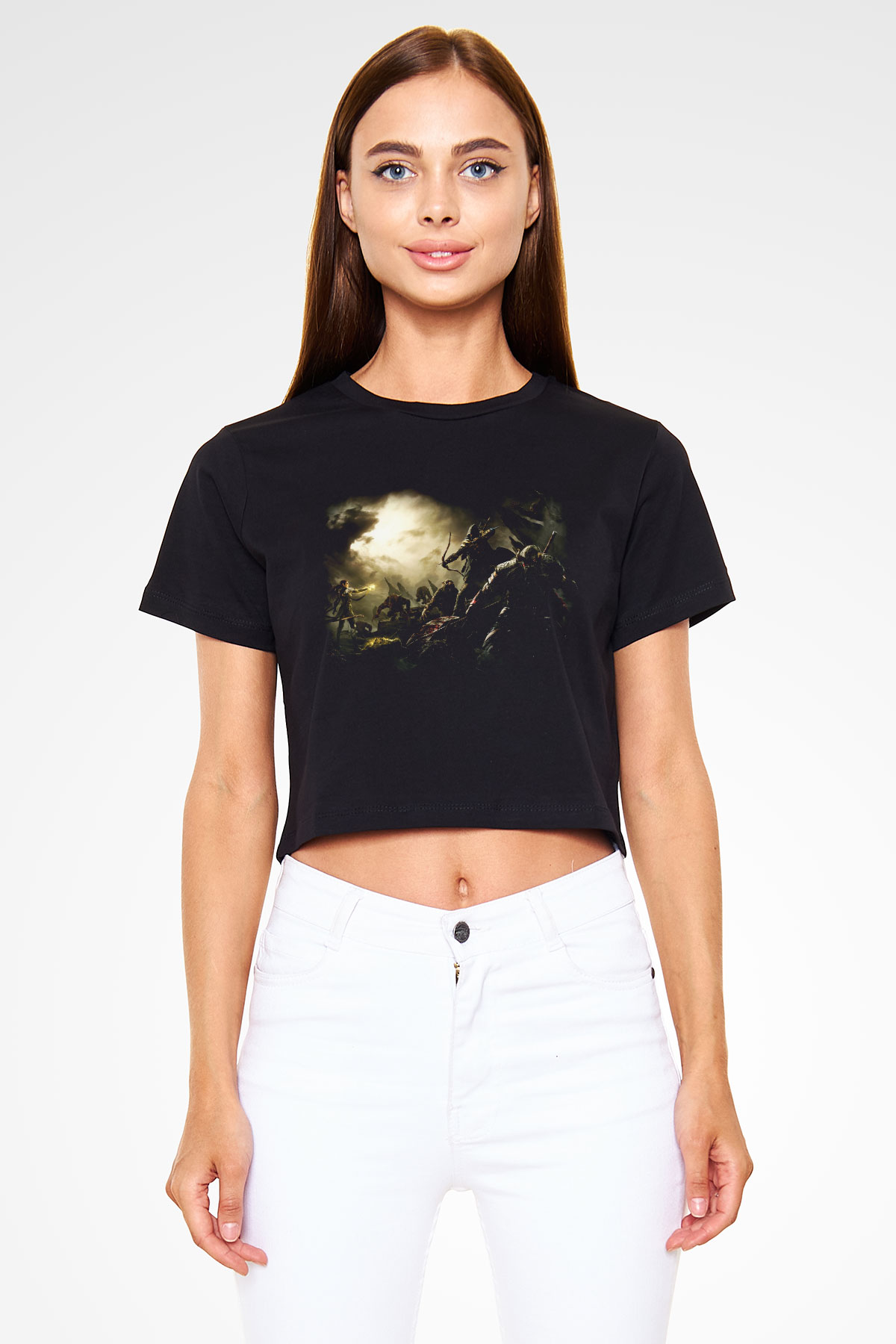 The Elder Scrolls Online Siyah Crop Top Tişört