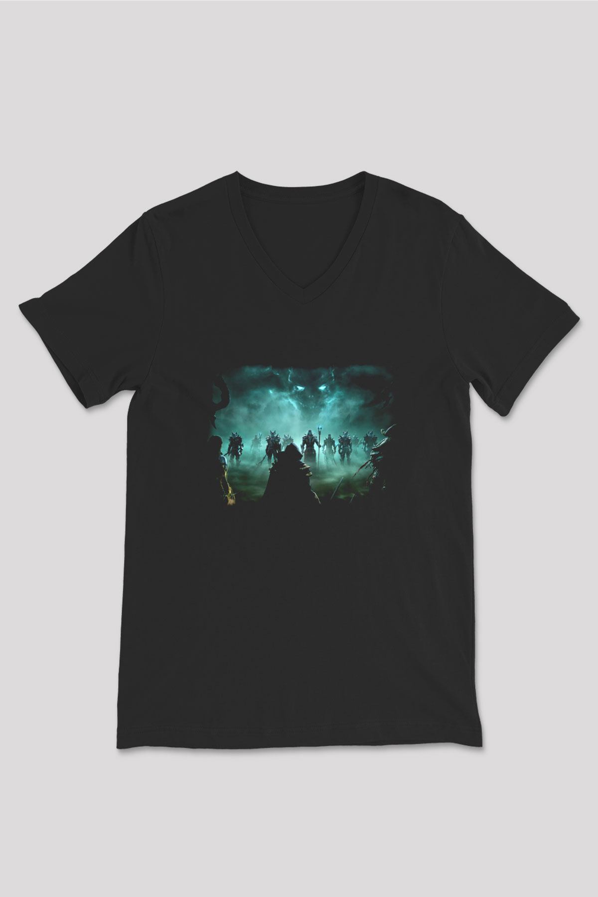 The Elder Scrolls Online Siyah Unisex V Yaka Tişört T-Shirt