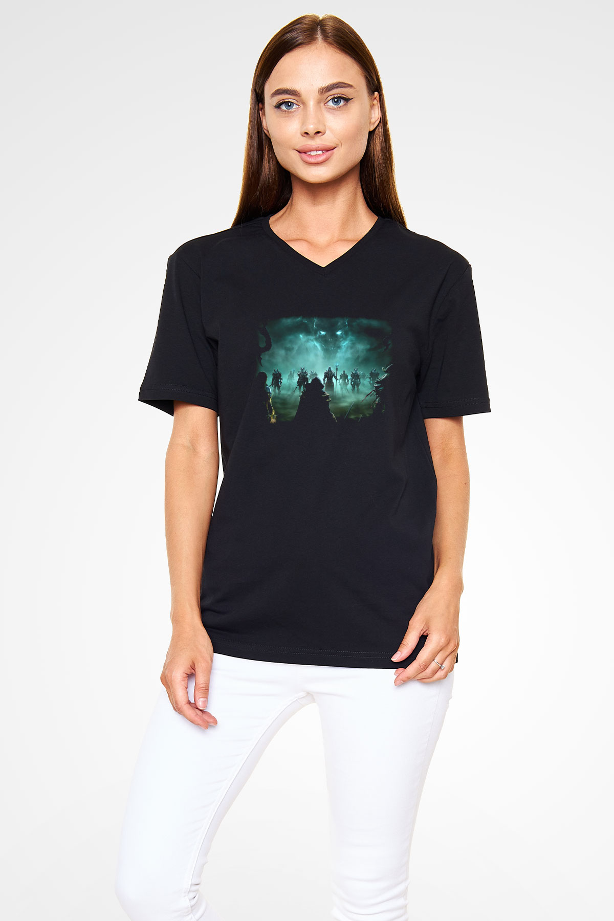 The Elder Scrolls Online Siyah Unisex V Yaka Tişört T-Shirt