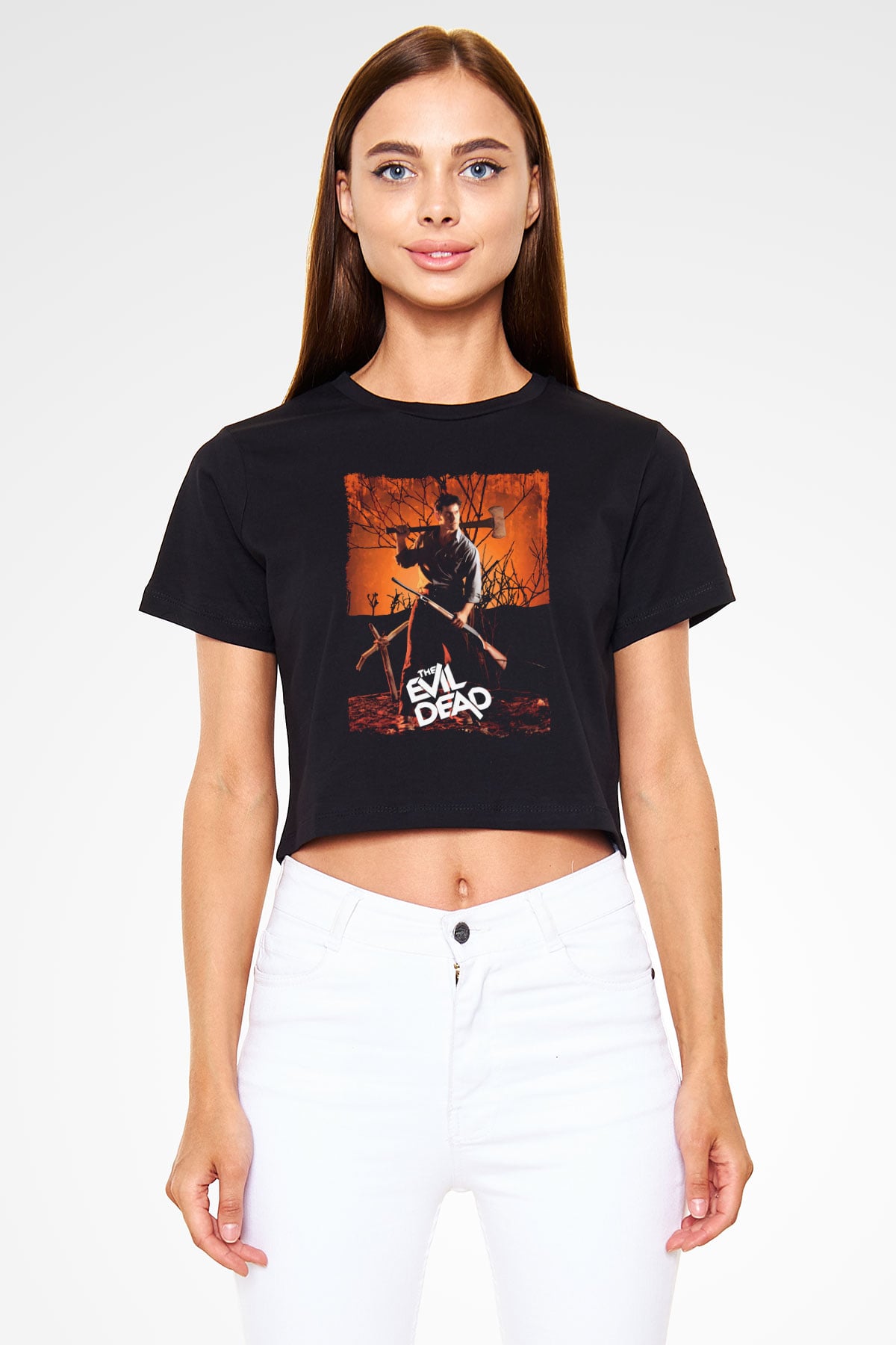 The Evil Dead Siyah  Crop Top Tişört