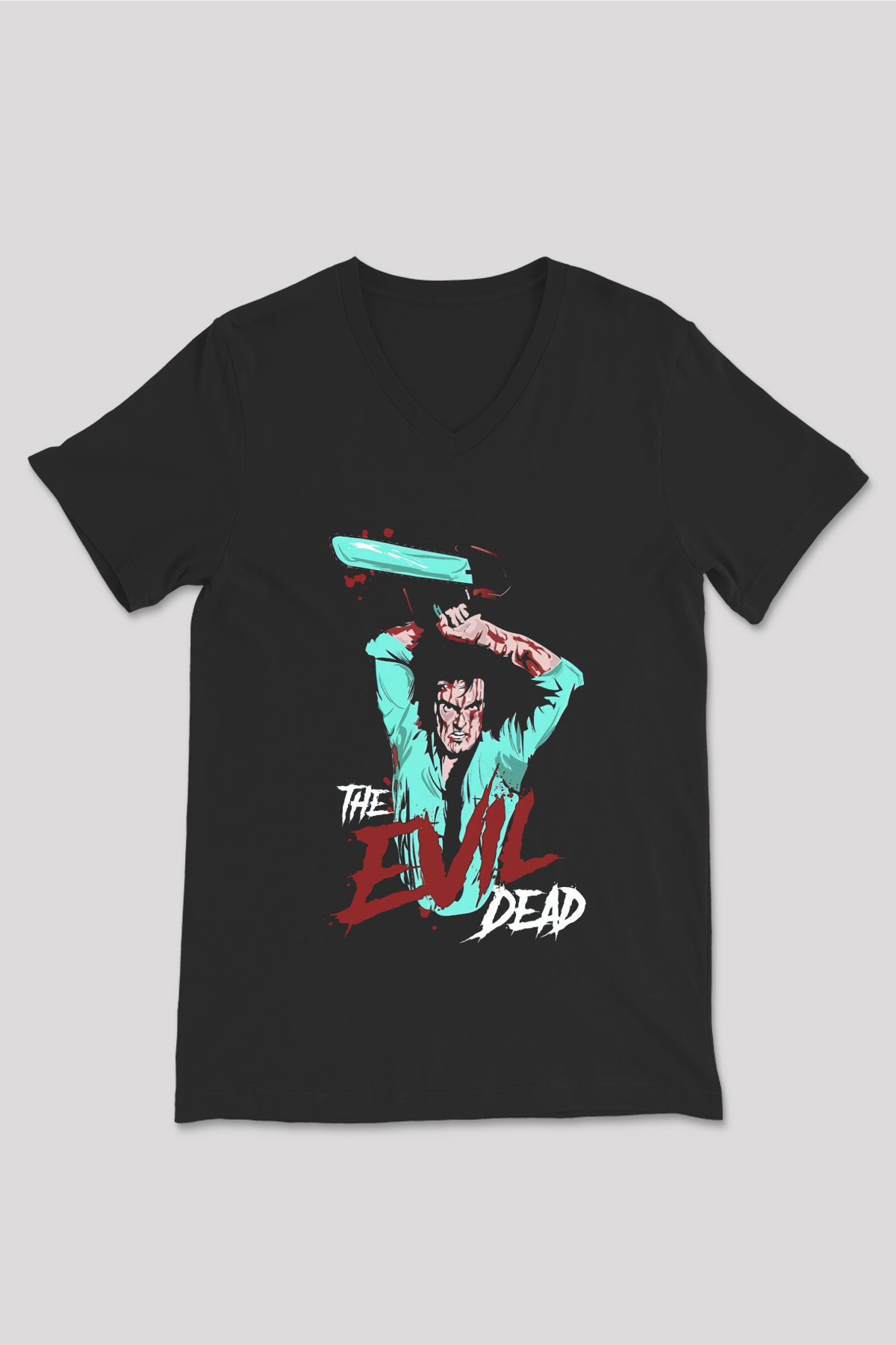 The Evil Dead Siyah Unisex V Yaka Tişört