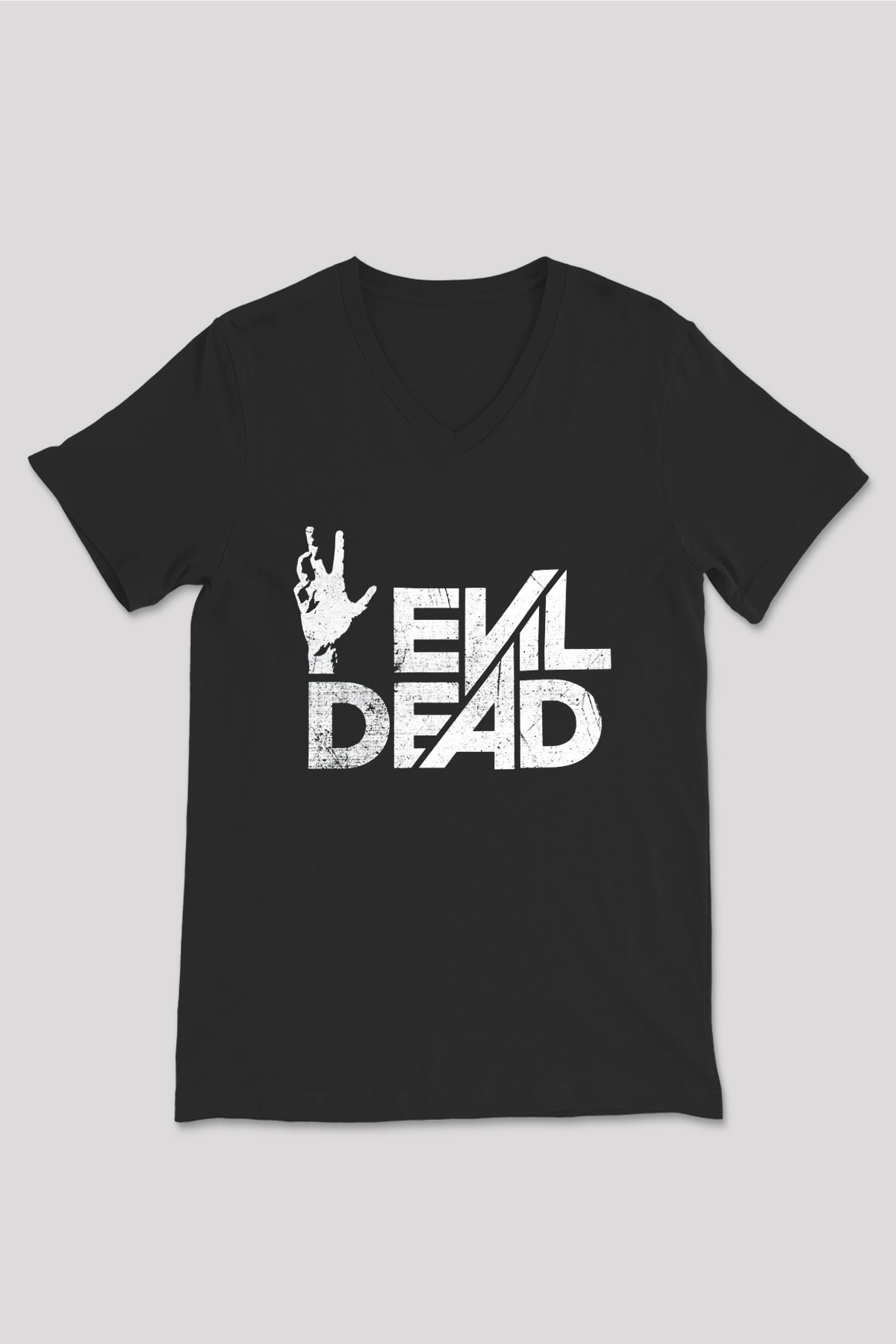 The Evil Dead Siyah Unisex V Yaka Tişört T-Shirt
