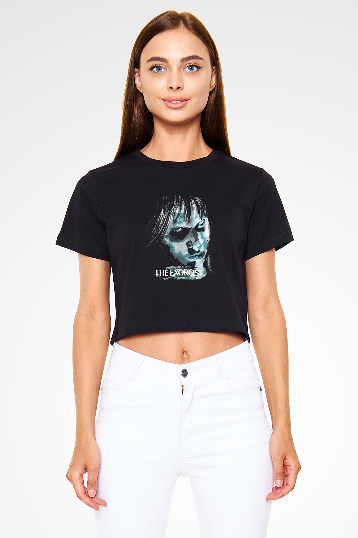The Exorcist Siyah Crop Top Tişört