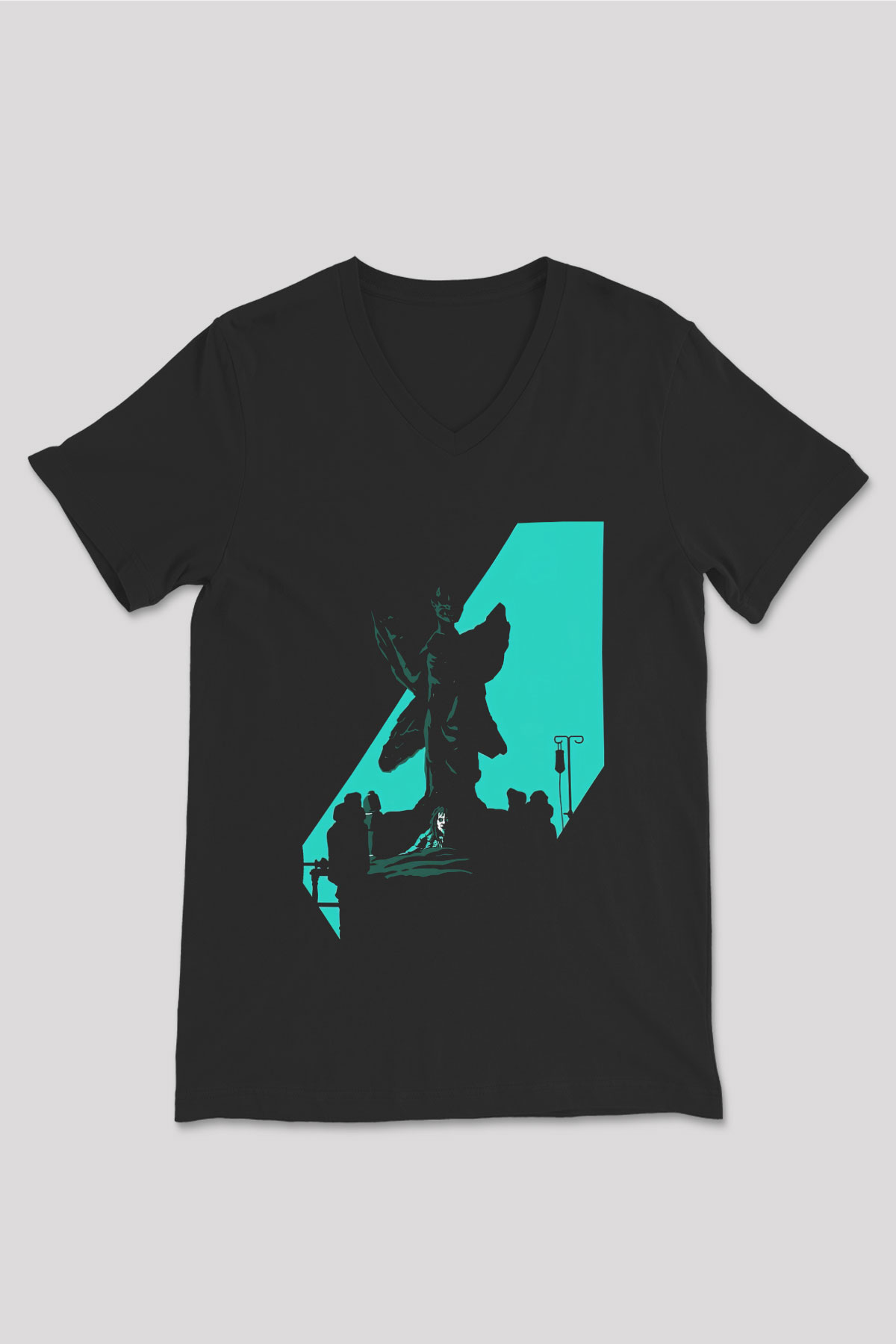 The Exorcist Siyah Unisex V Yaka Tişört