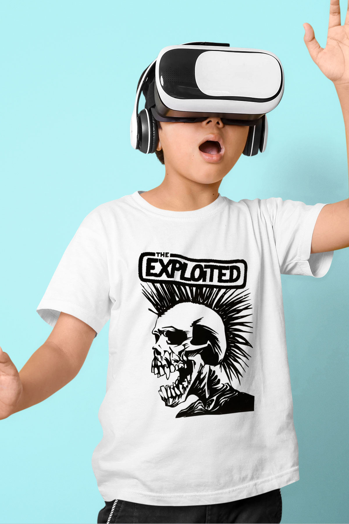 The Exploited Baskılı Beyaz Unisex Çocuk Tişört