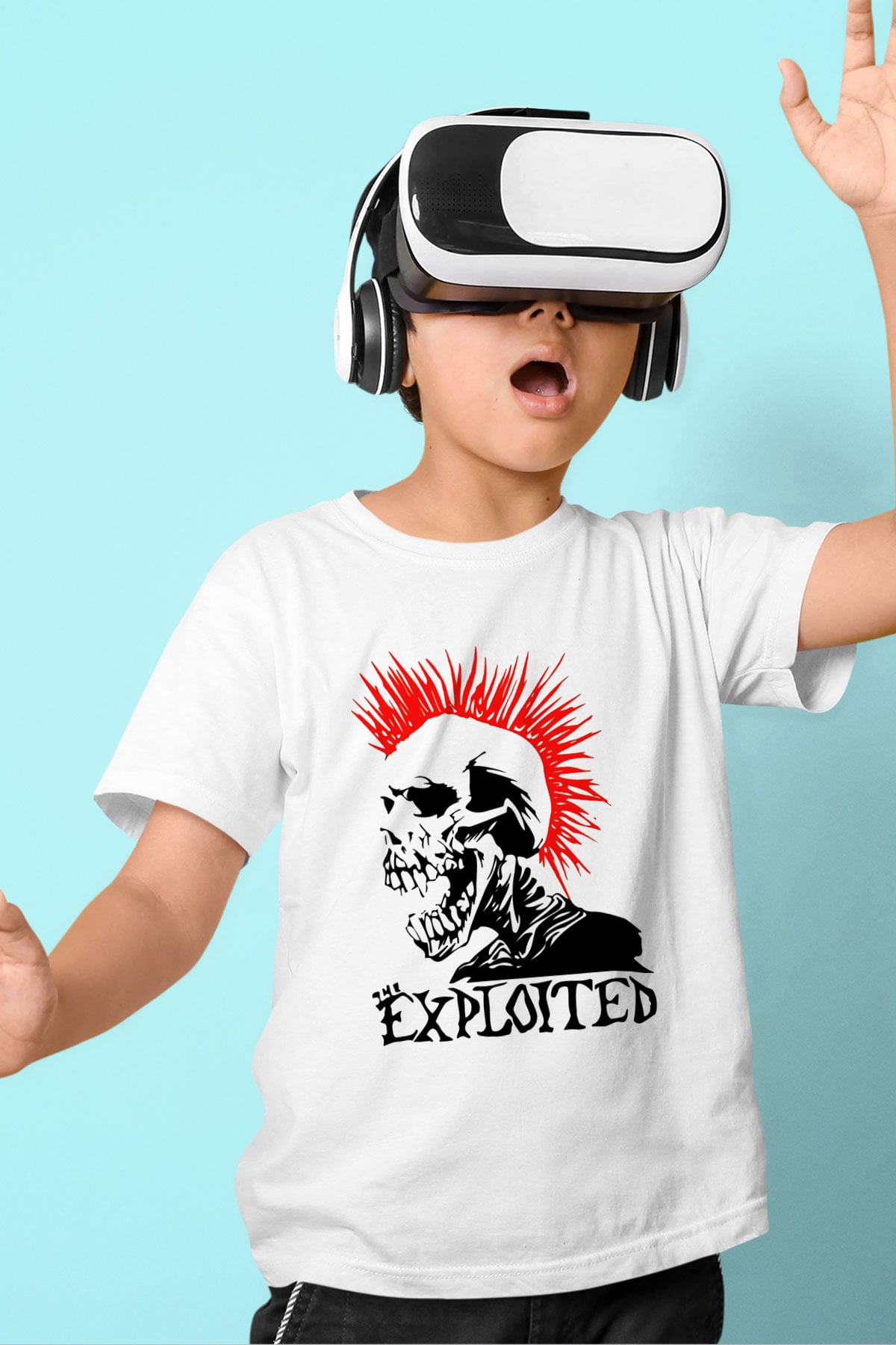 The Exploited Baskılı Beyaz Unisex Çocuk Tişört