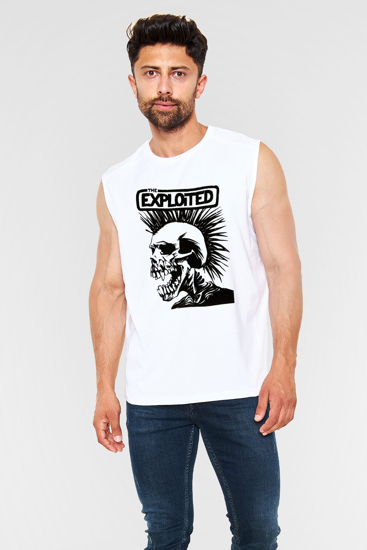 The Exploited Beyaz Unisex Kolsuz Tişört