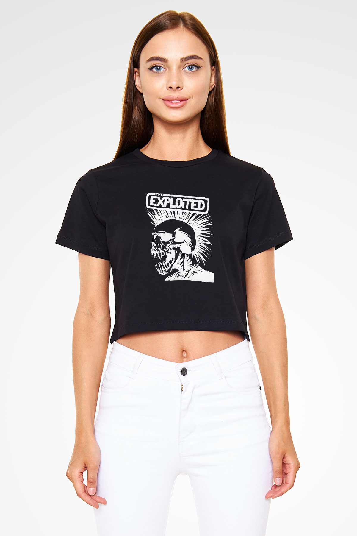 The Exploited Siyah Crop Top Tişört