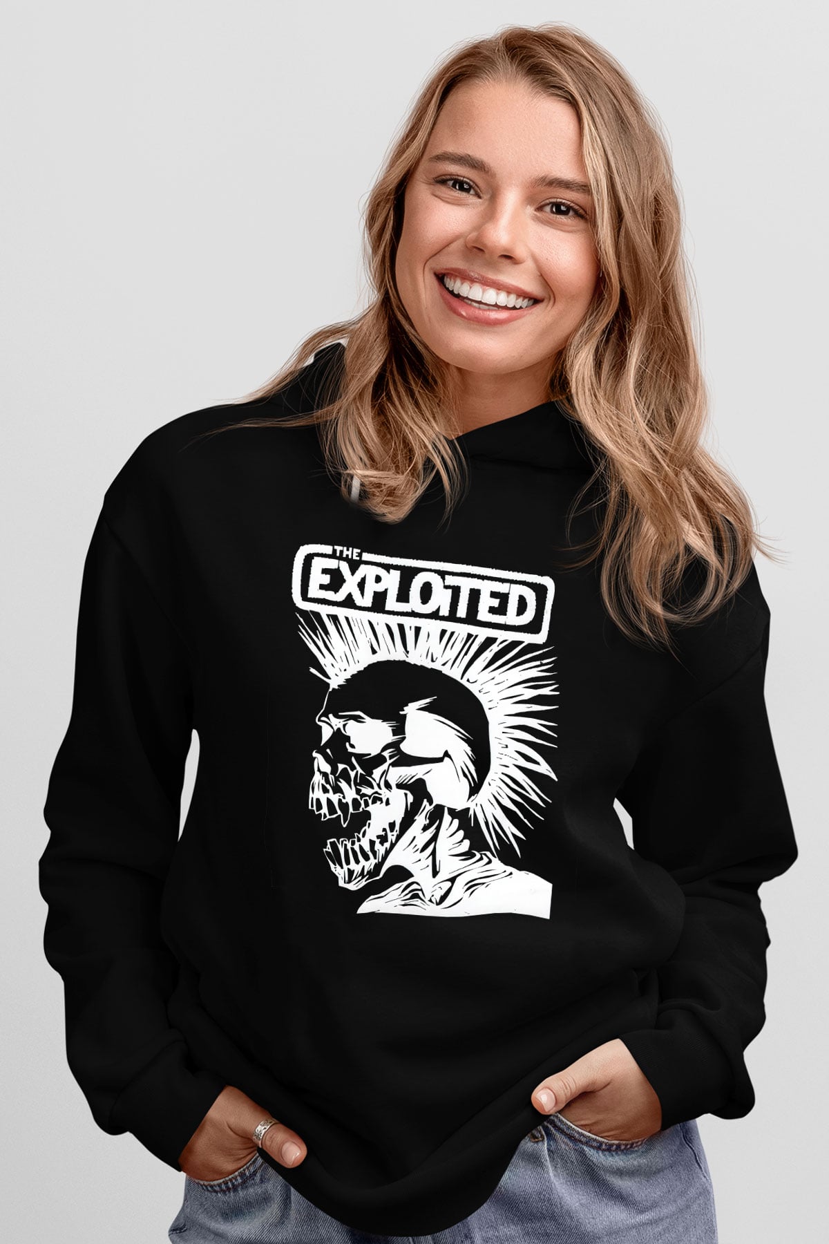 The Exploited Siyah Unisex Hoodie