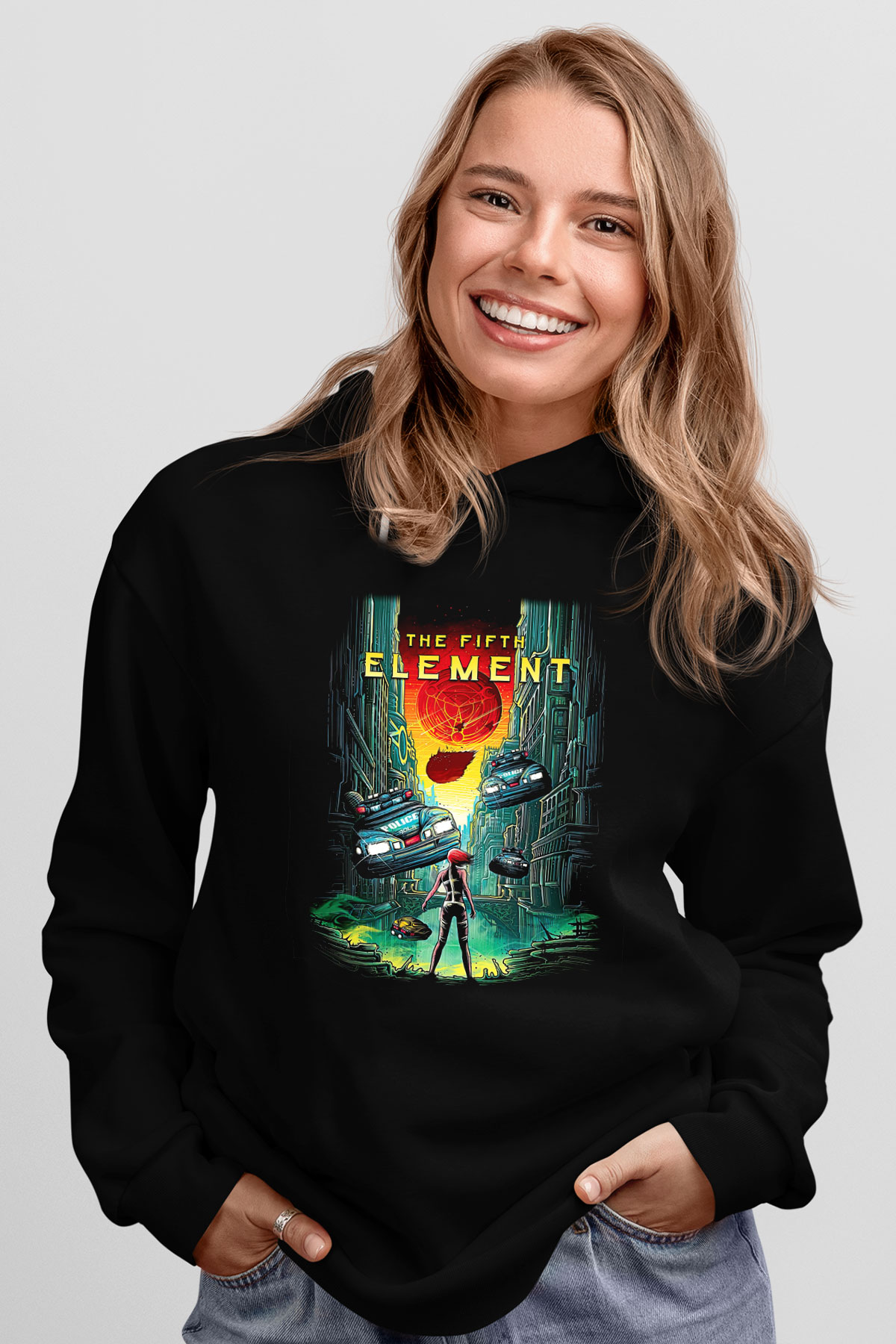 The Fifth Element Siyah Unisex Kapüşonlu Sweatshirt