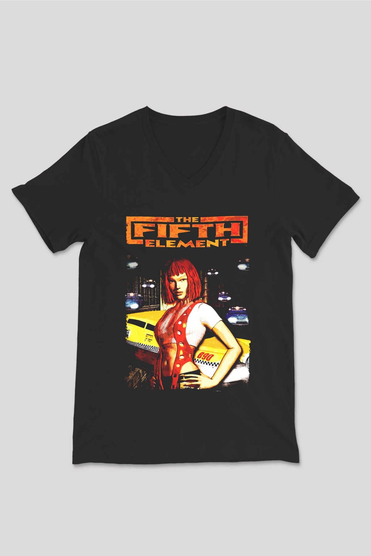 The Fifth Element Siyah Unisex  V Yaka Tişört