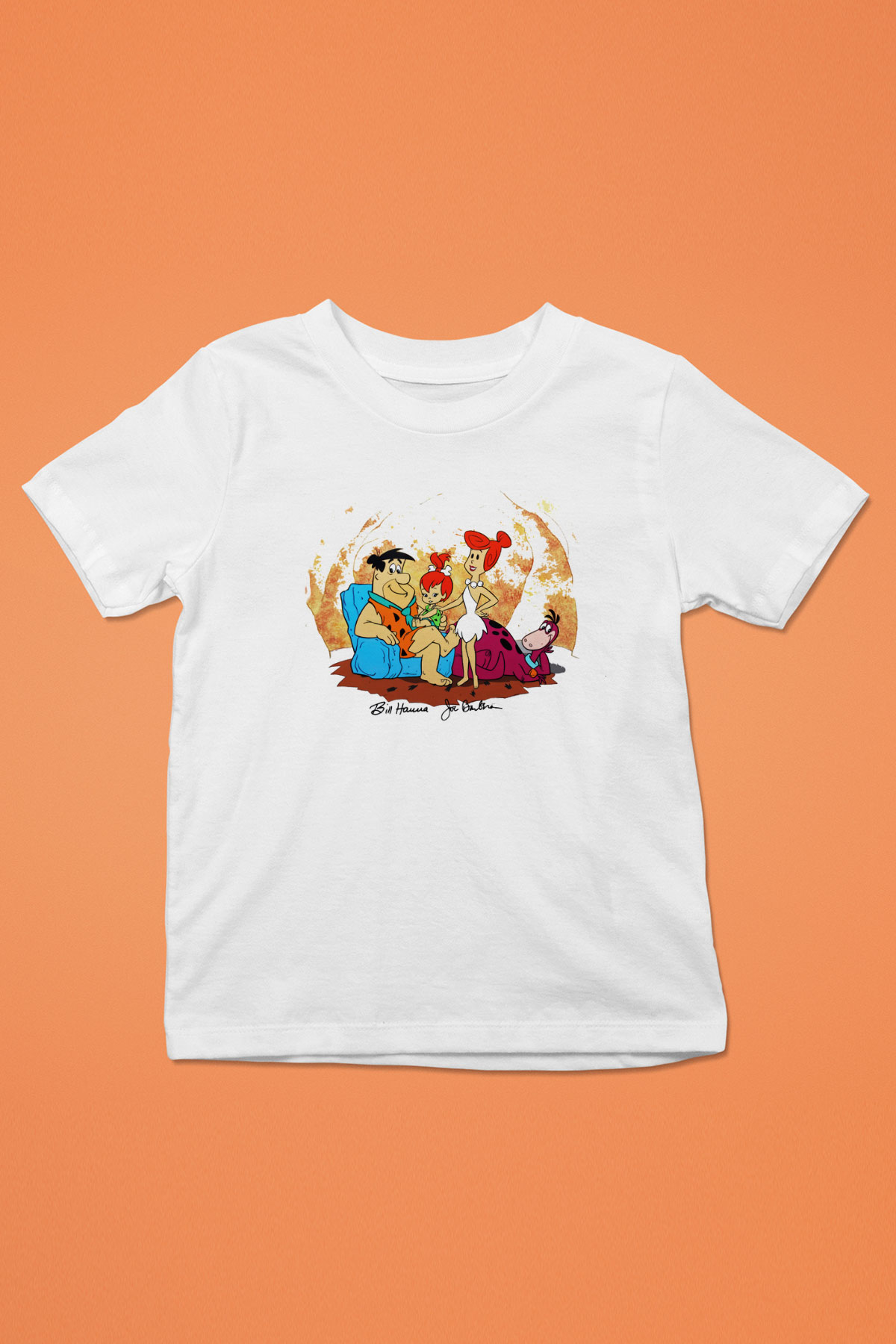 The Flintstones Taş Devri Baskılı Beyaz Unisex Çocuk Tişört