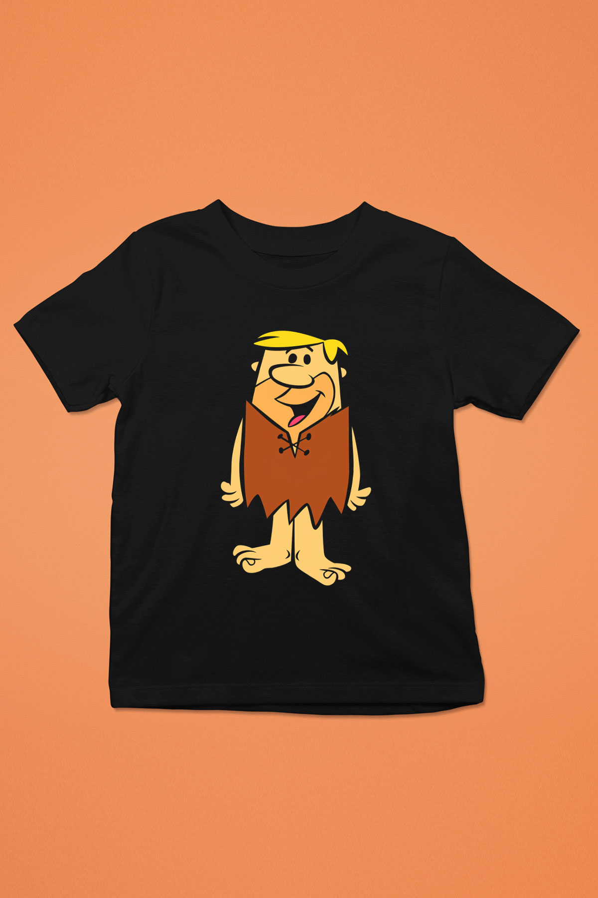 The Flintstones Taş Devri Baskılı Siyah Unisex Çocuk Tişört