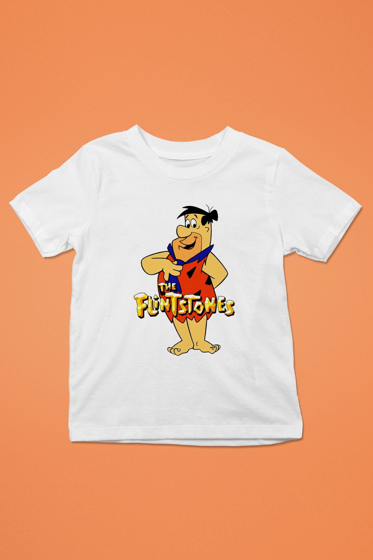 The Flintstones Taş Devri Beyaz Unisex  Çocuk Tişört