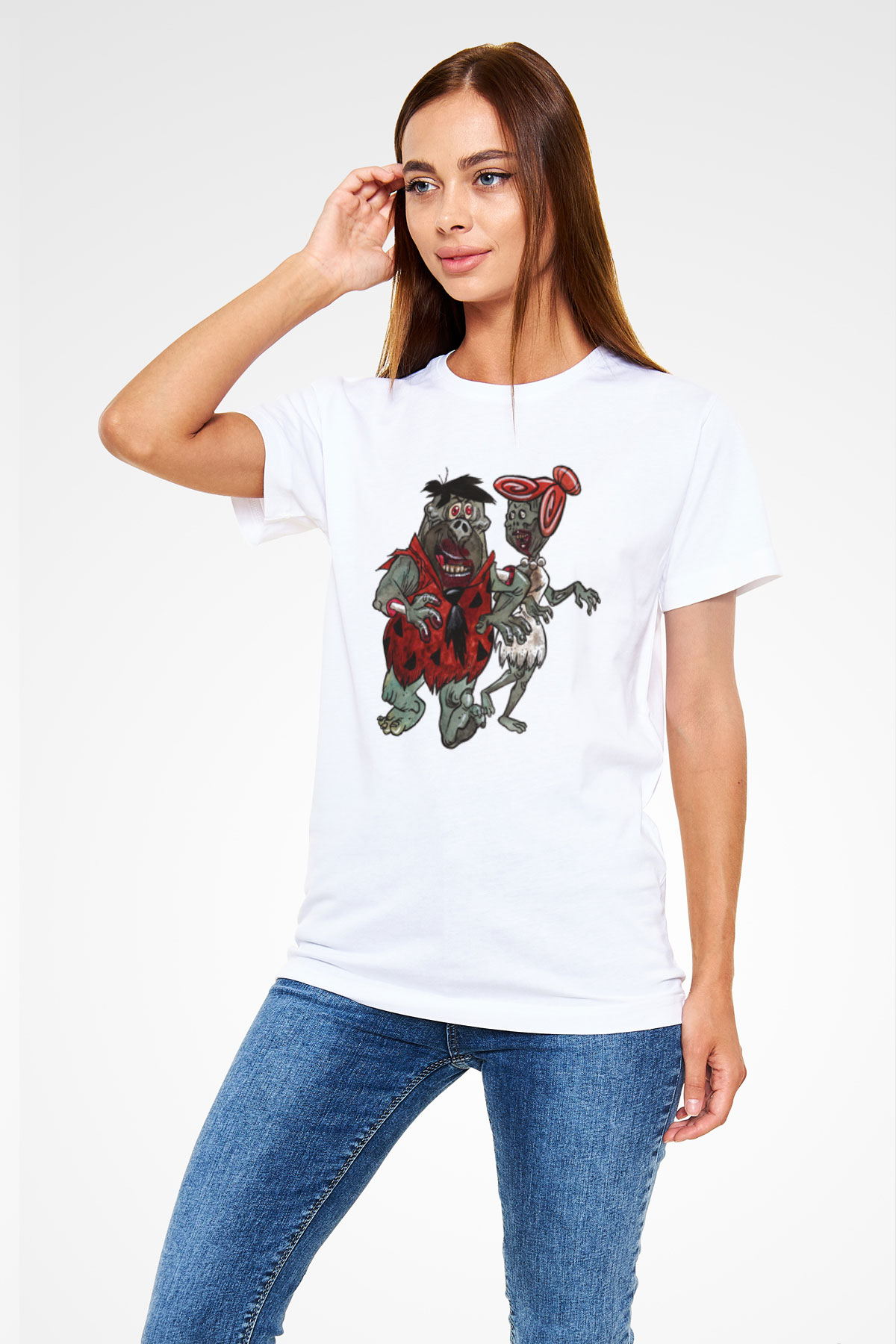 The Flintstones Taş Devri Beyaz Unisex Tişört