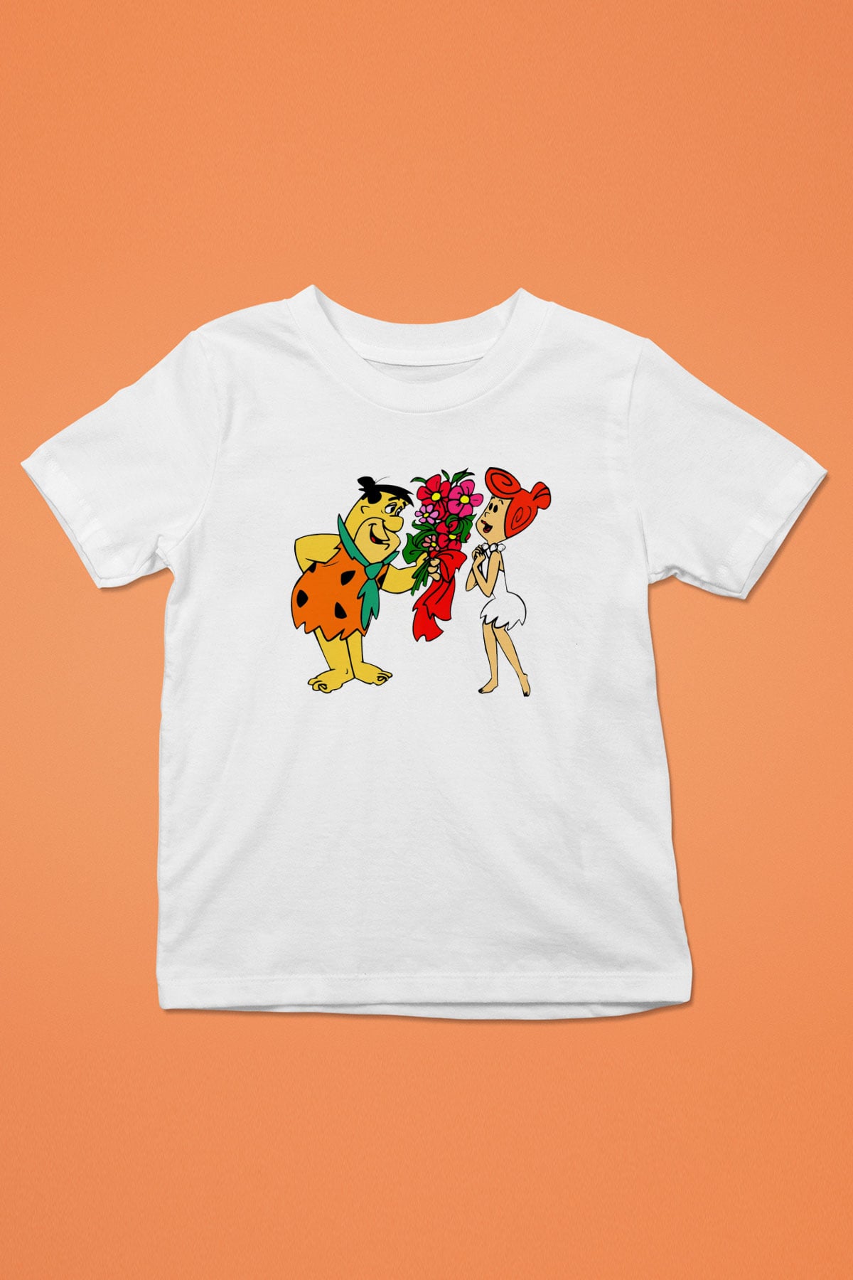 The Flintstones Taş Devri Beyaz Unisex  Çocuk Tişört