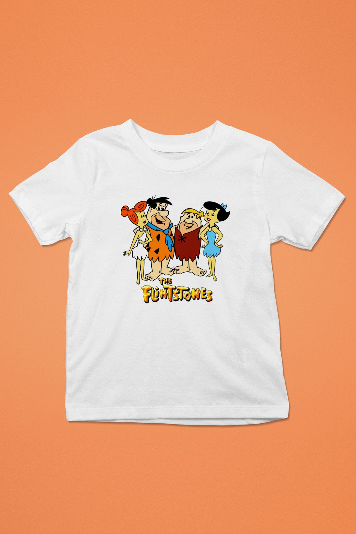 The Flintstones Taş Devri Beyaz Unisex  Çocuk Tişört