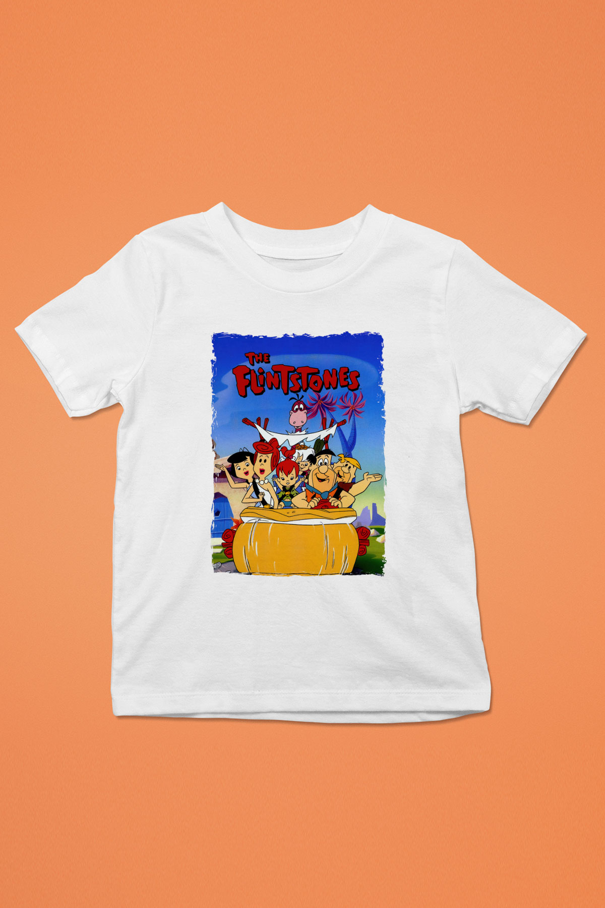 The Flintstones Taş Devri Beyaz Unisex  Çocuk Tişört