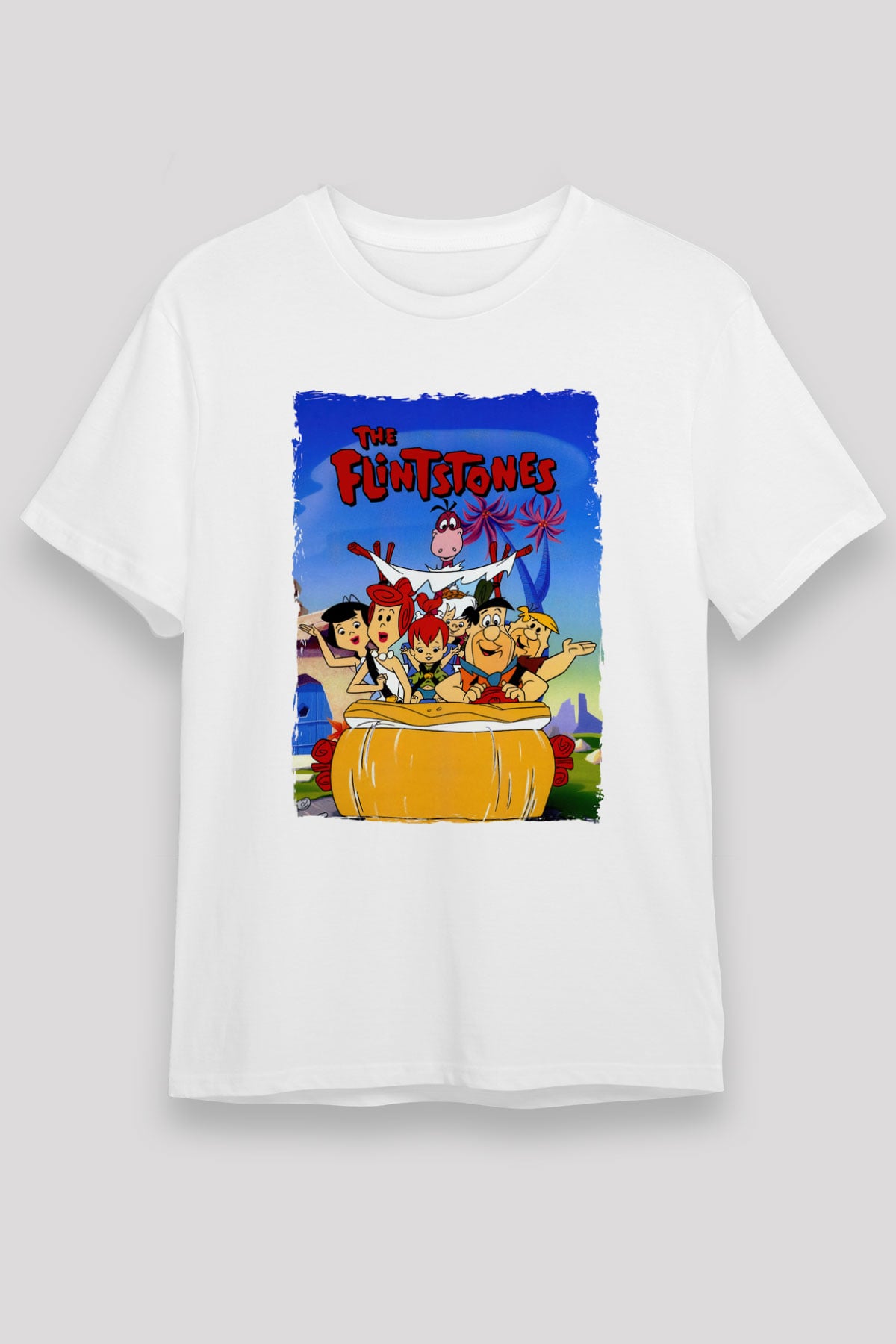 The Flintstones Taş Devri Beyaz Unisex Tişört