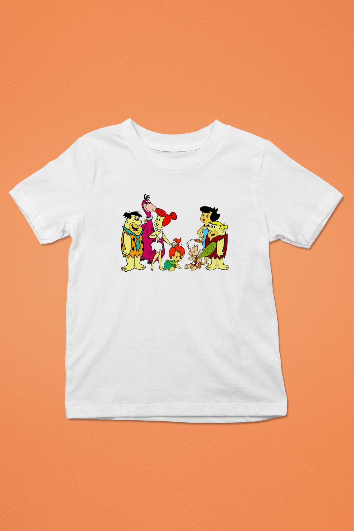 The Flintstones Taş Devri Beyaz Unisex  Çocuk Tişört